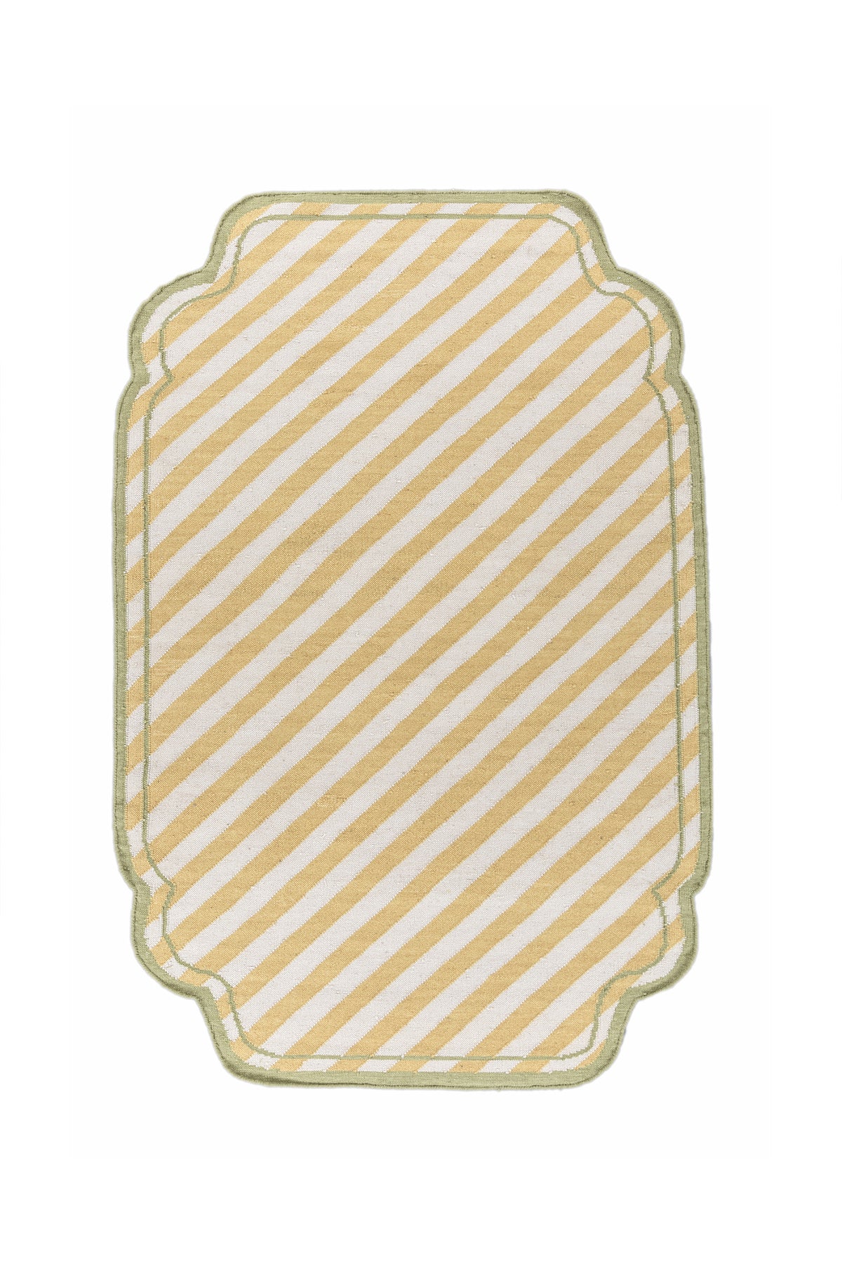 Jaipur Rugs Soft Striped 5X8 Feet Rug| White & Nugget Gold Hand Knotted Dhurrie Carpet For Living Room