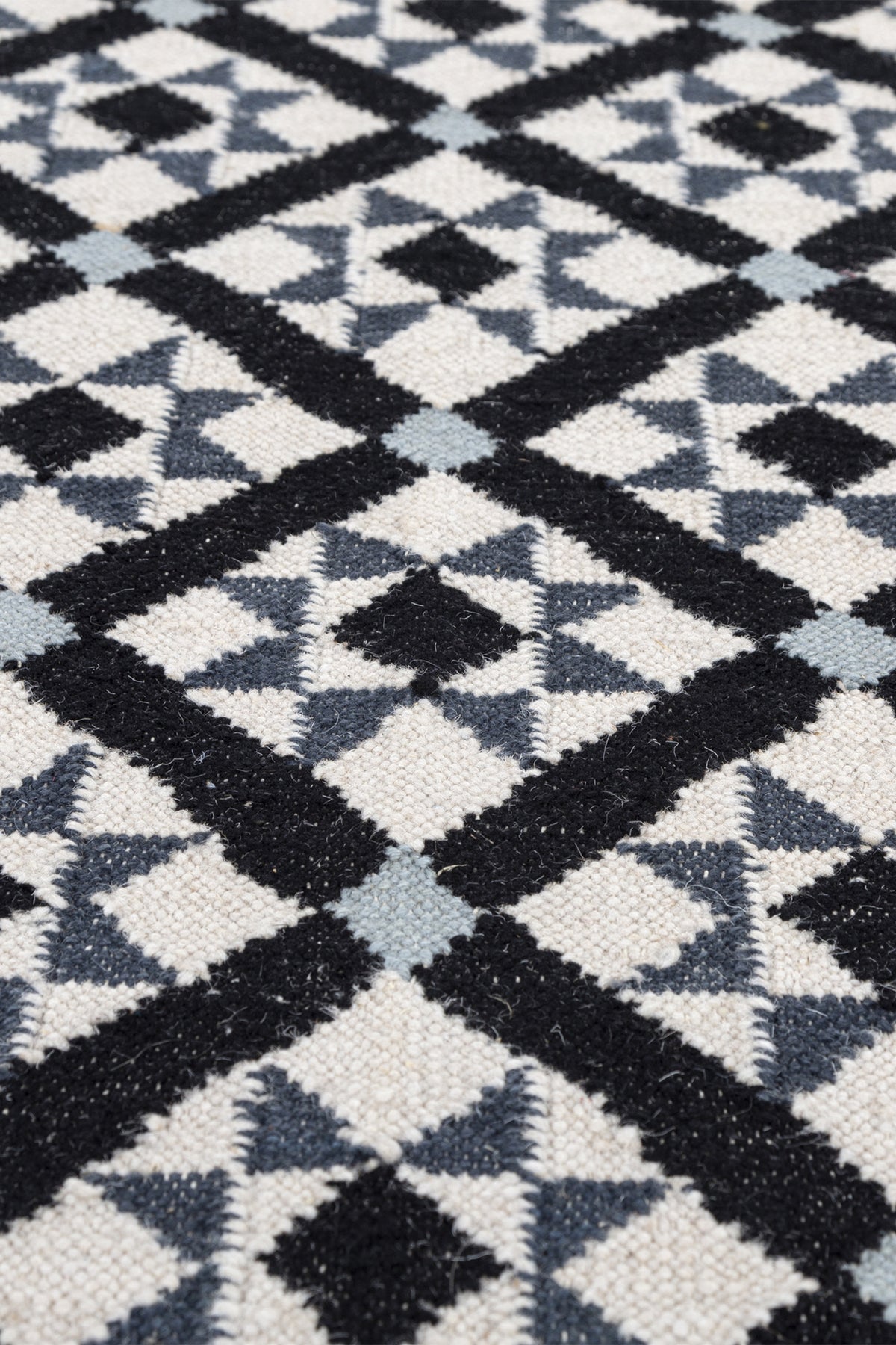Jaipur Rugs Soft Trellis 6X9 Feet Rug| White & Indigo Blue Hand Knotted Dhurrie Carpet For Living Room
