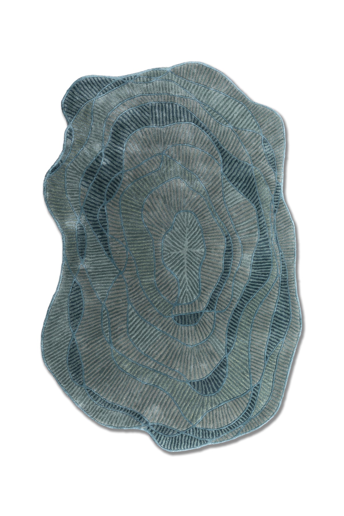 Jaipur Rugs Soft Abstract 6X9 Feet Rug| Aruba Blue & Silver Sea Moss Hand Tufted Rug Carpet For Living Room