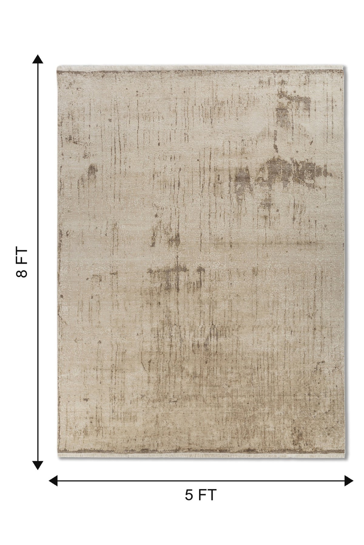 Jaipur Rugs Soft Abstract 5X8 Feet Rug| Beige trace Hand Knotted Rug Carpet For Living Room