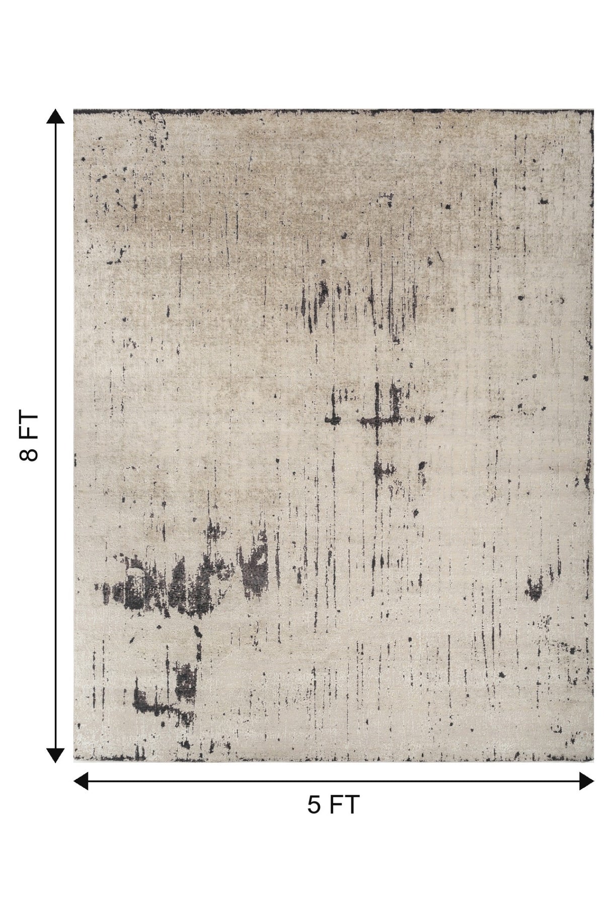 Jaipur Rugs Soft Abstract 5X8 Feet Rug| White Hand Knotted Rug Carpet For Living Room