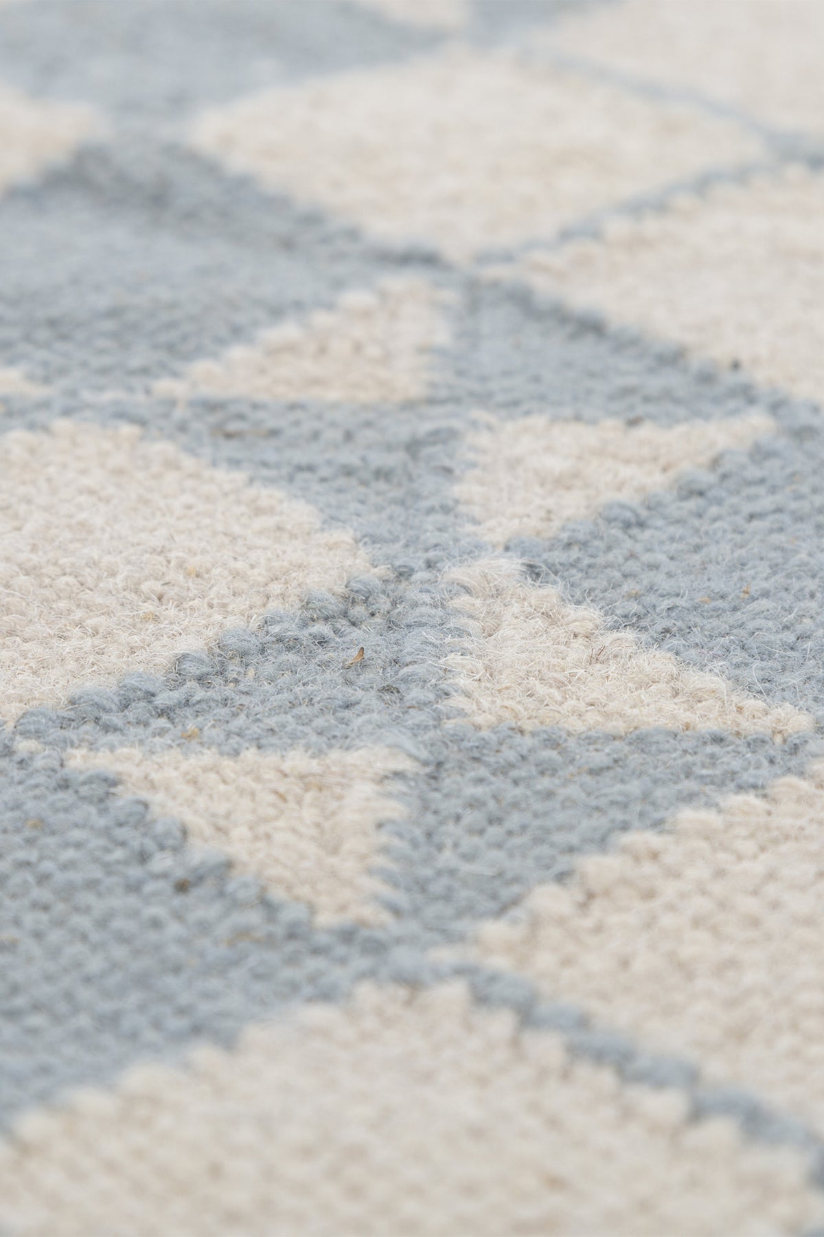 Jaipur Rugs Soft Geometric Lattice 6X9 Feet Rug| White & Milky Blue Hand Knotted Dhurrie Carpet For Living Room