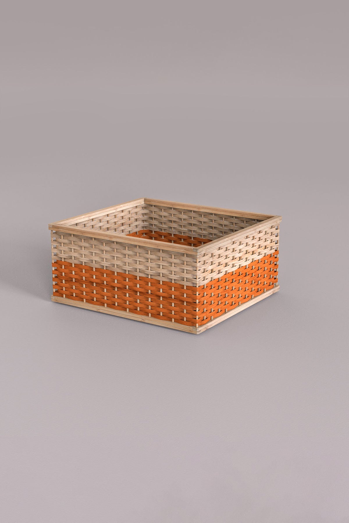 Mianzi Stackable Bamboo Blue Basket