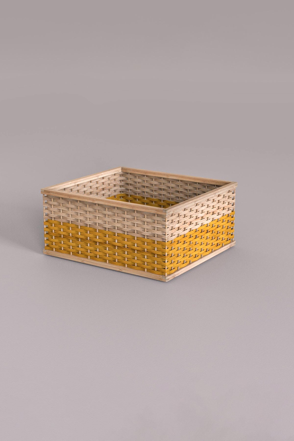 Mianzi Stackable Bamboo Blue Basket