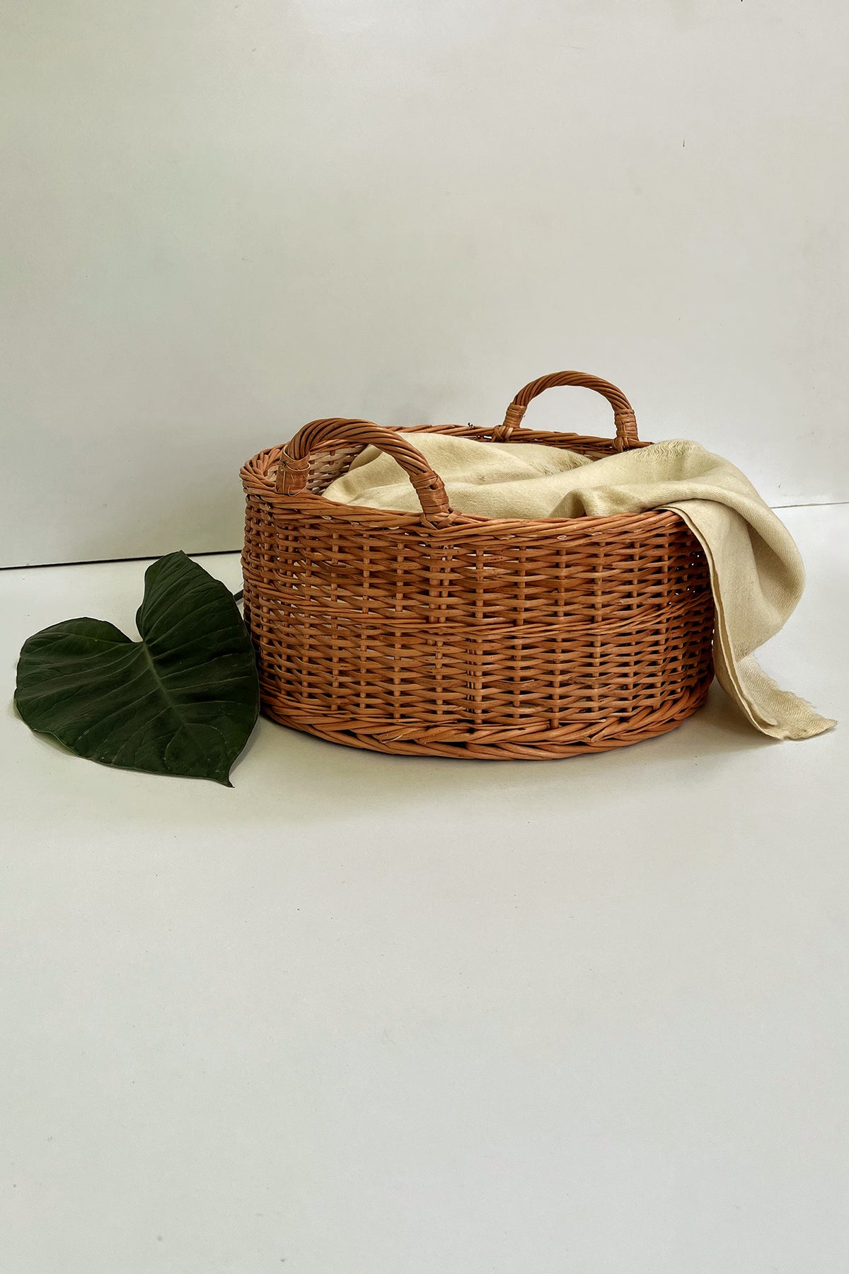 Mianzi Peony Wicker Natural Basket (Small)