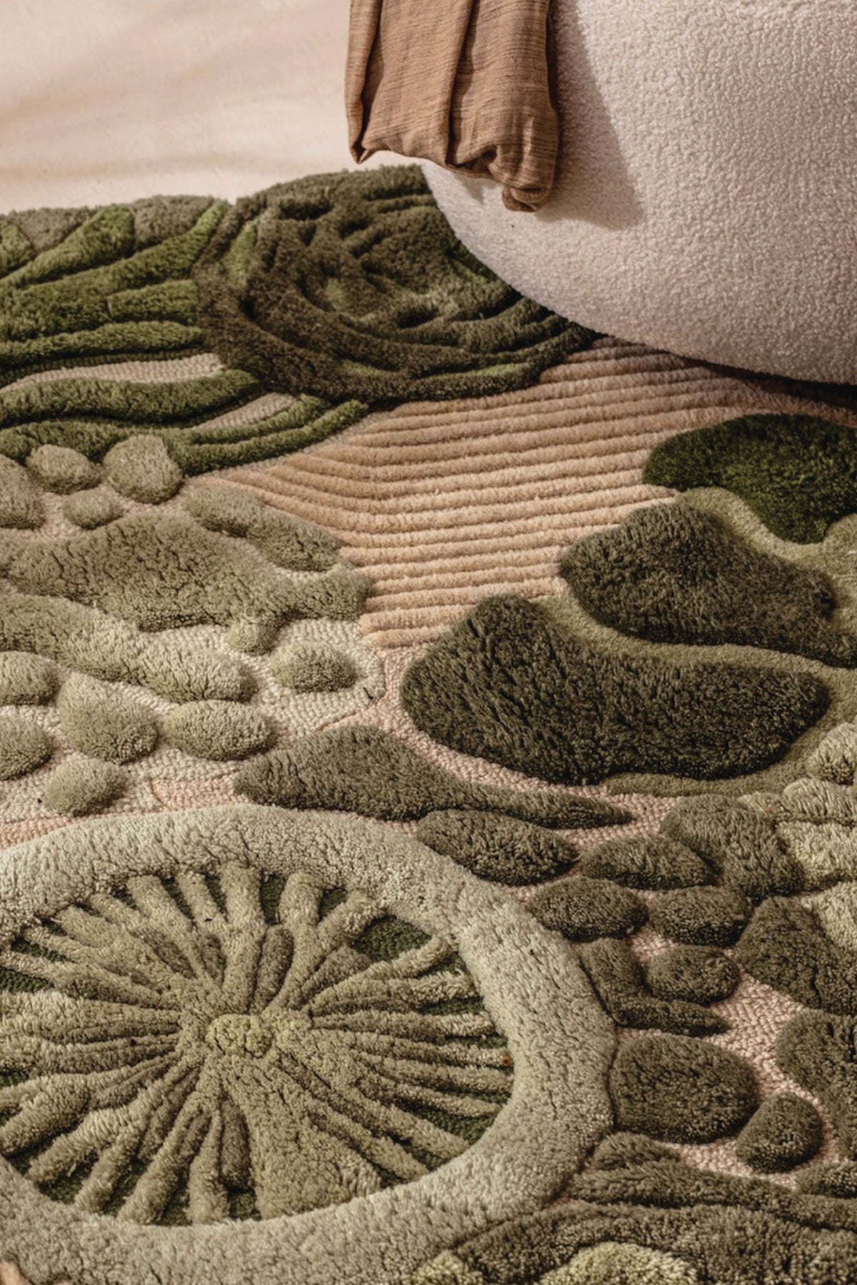 Velvet 100% New Zealand wool Moss Rug