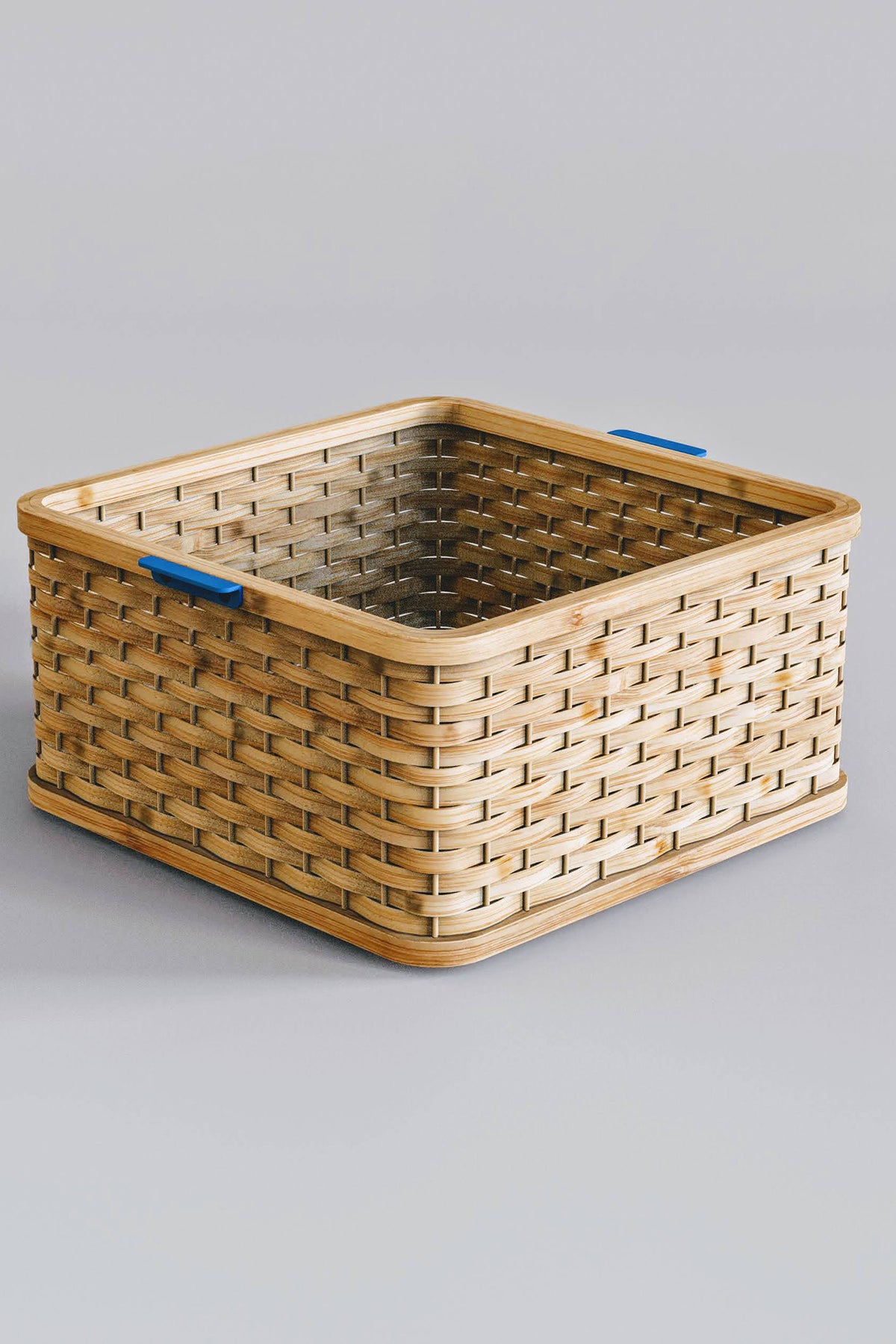 Mianzi Squircle Bamboo Blue Basket