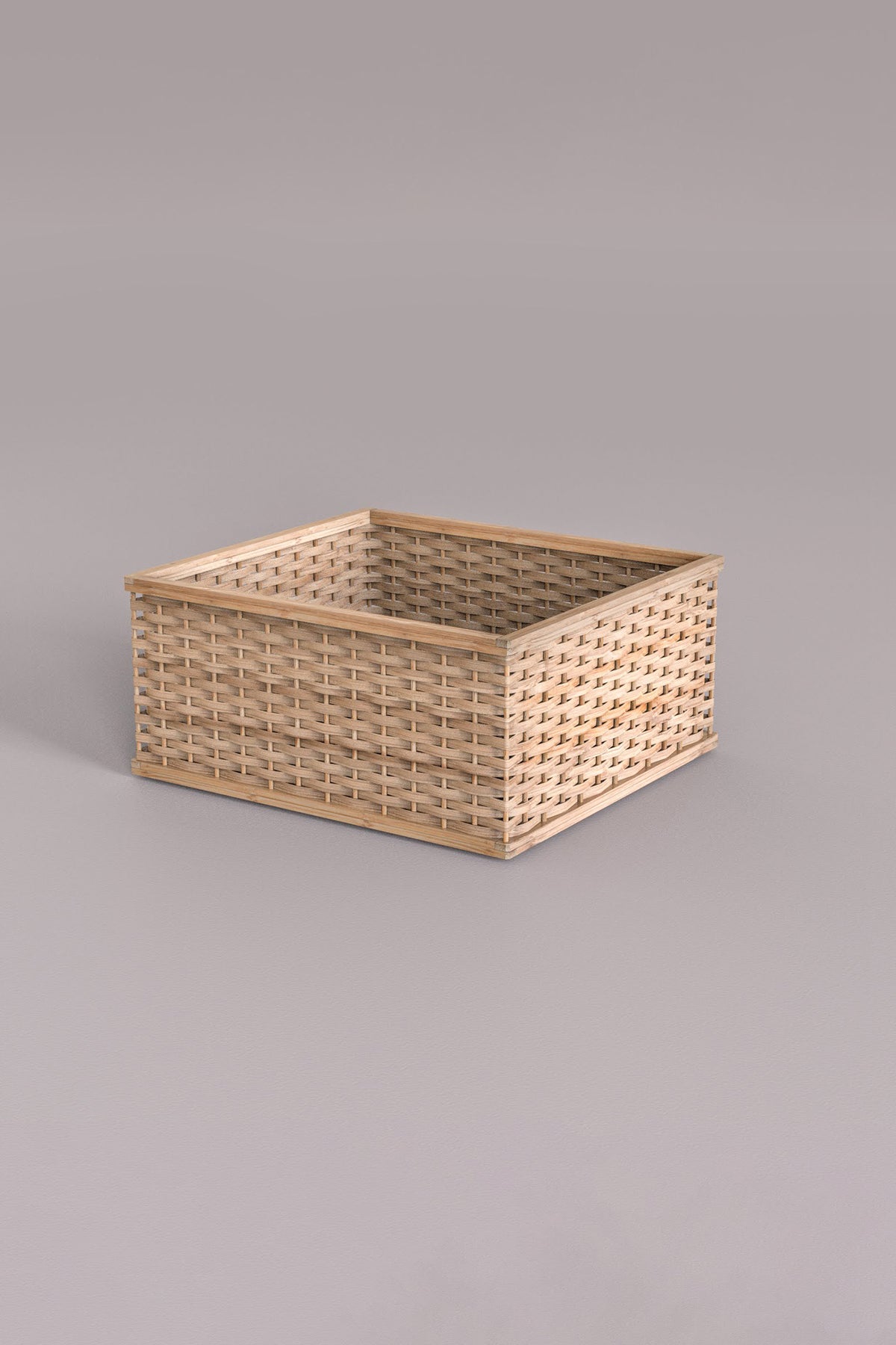 Mianzi Stackable Bamboo Blue Basket