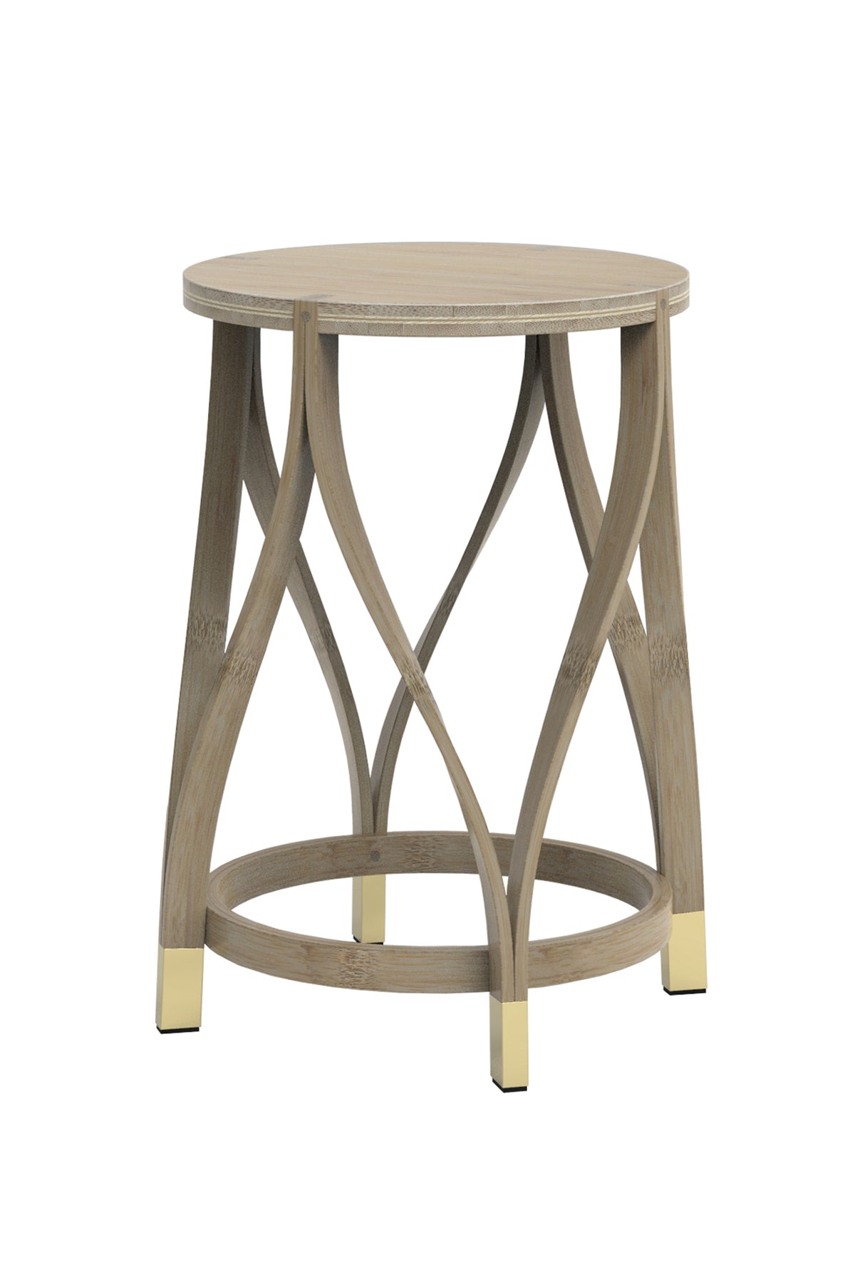 Mianzi Lotus Bamboo Blue Stool (Small)