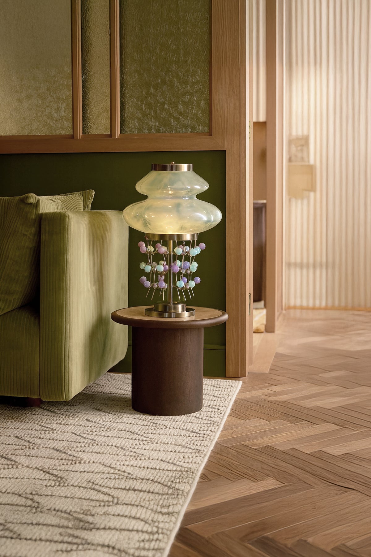 Toran Handblown glass Jade Lamp