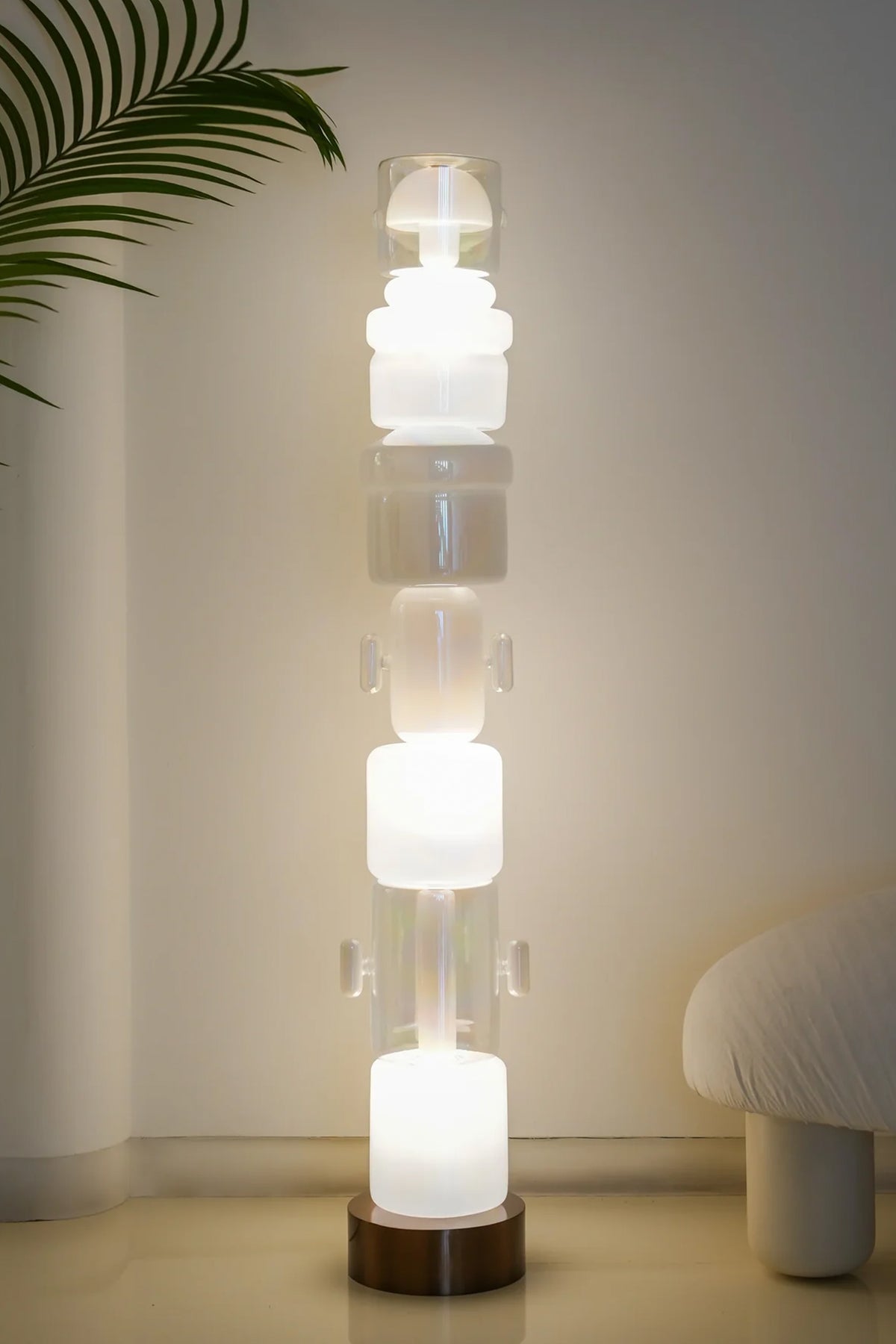 Totem Floor Handblown Glass Clear Lamp