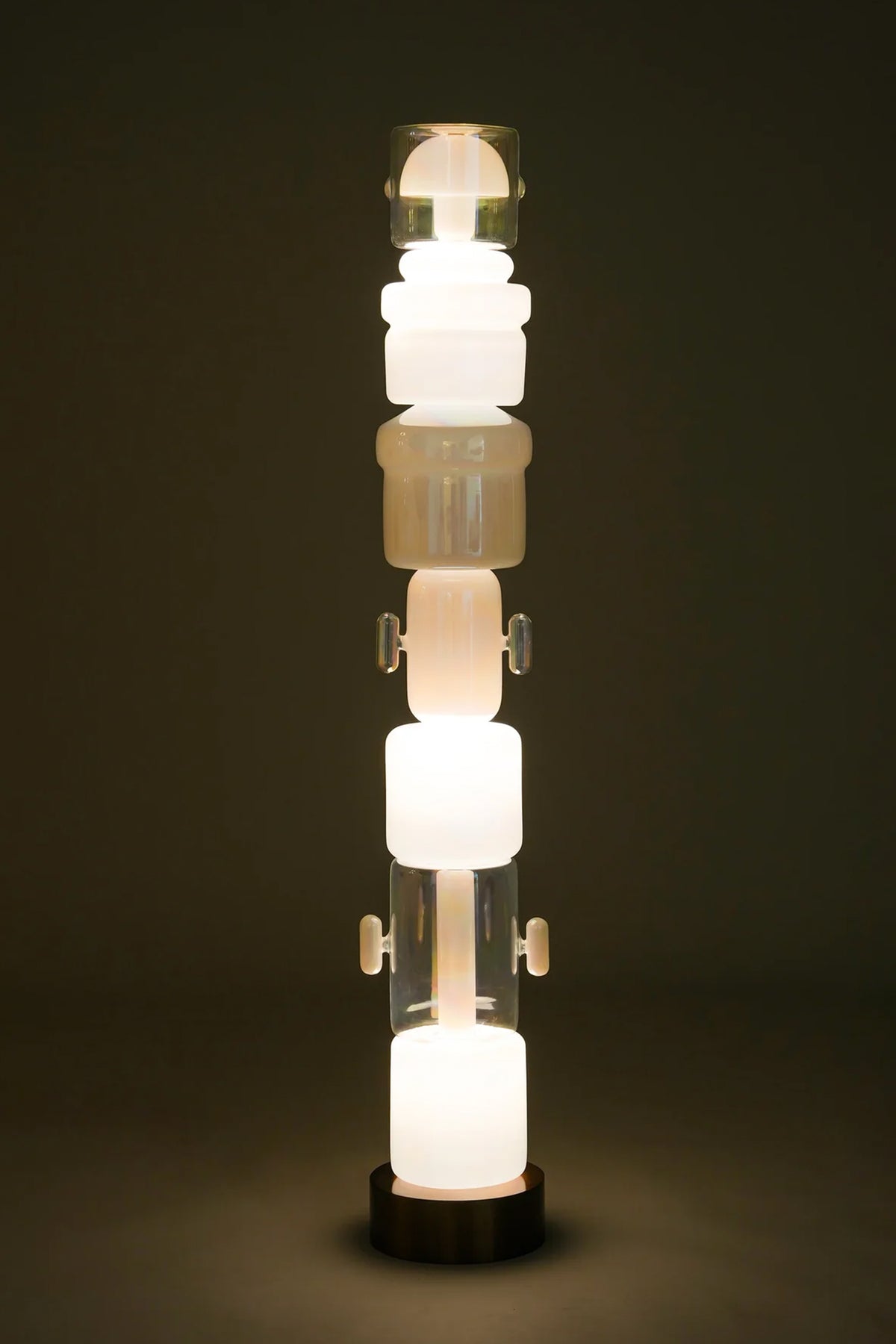 Totem Floor Handblown Glass Clear Lamp