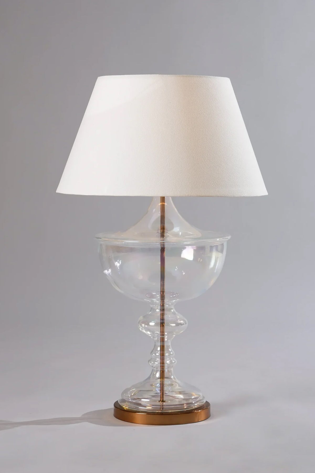 Trophy Body- Handblown Glass Clear Table Lamp