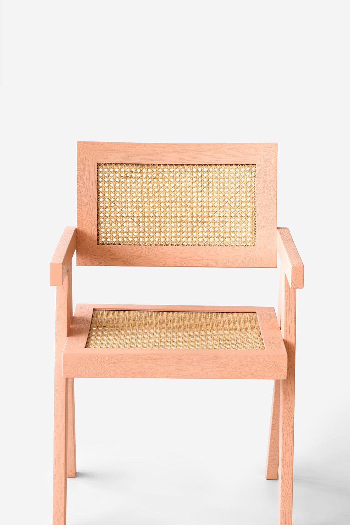 Chandigarh White Oak wood Pink Chair - Pastel