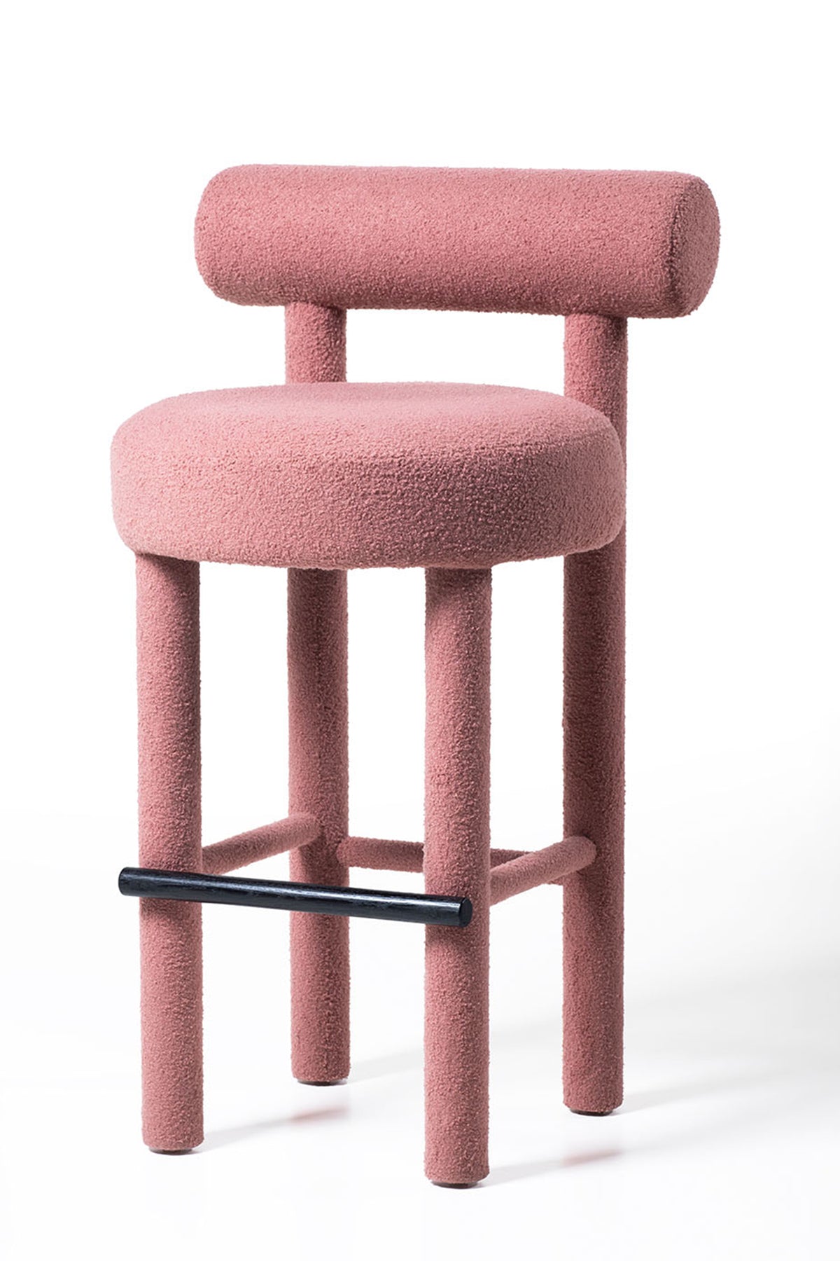 Ollie Bar Steem beech wood Pink Stool