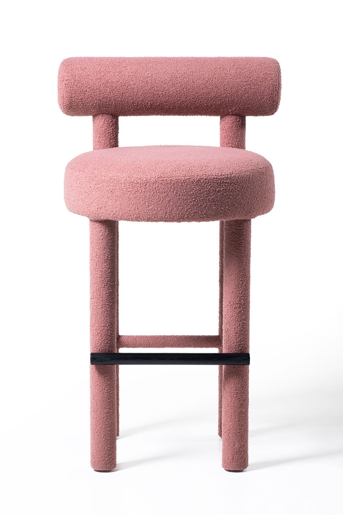 Ollie Bar Steem beech wood Pink Stool