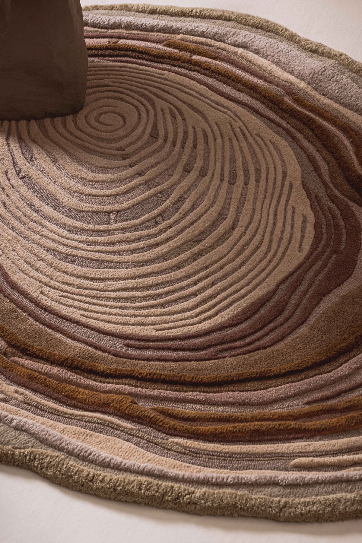 Nature's carve hand tufted 100% New Zealand wool Natural rug