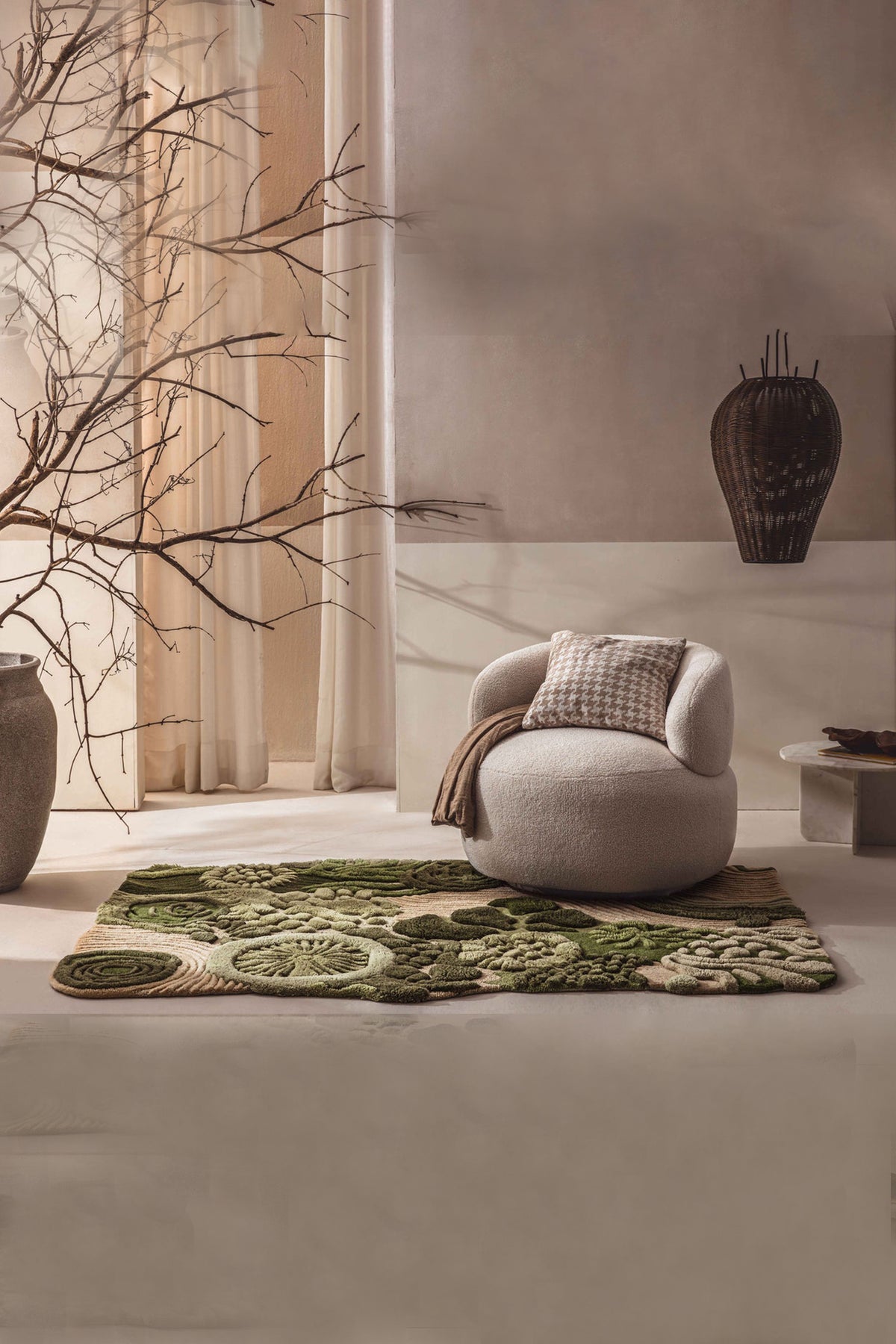 Velvet 100% New Zealand wool Moss Rug