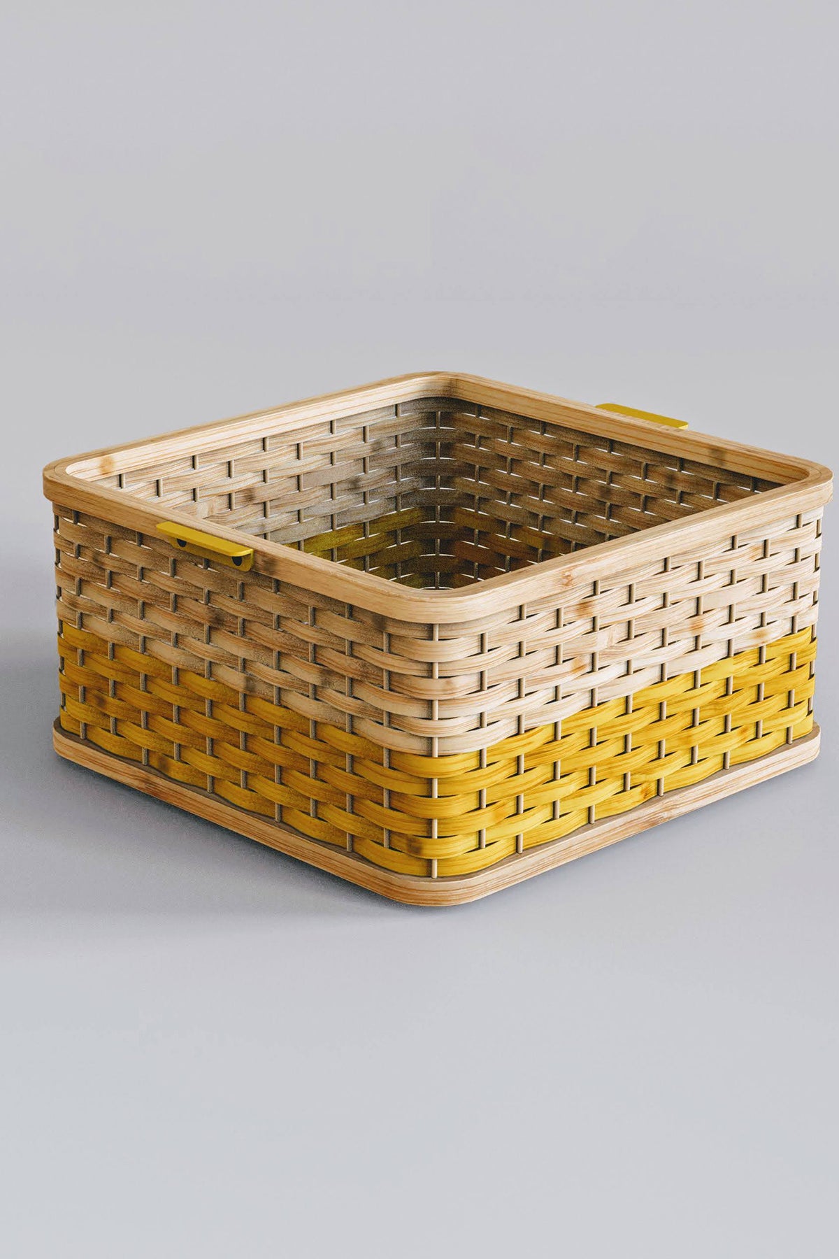 Mianzi Squircle Bamboo Blue Basket