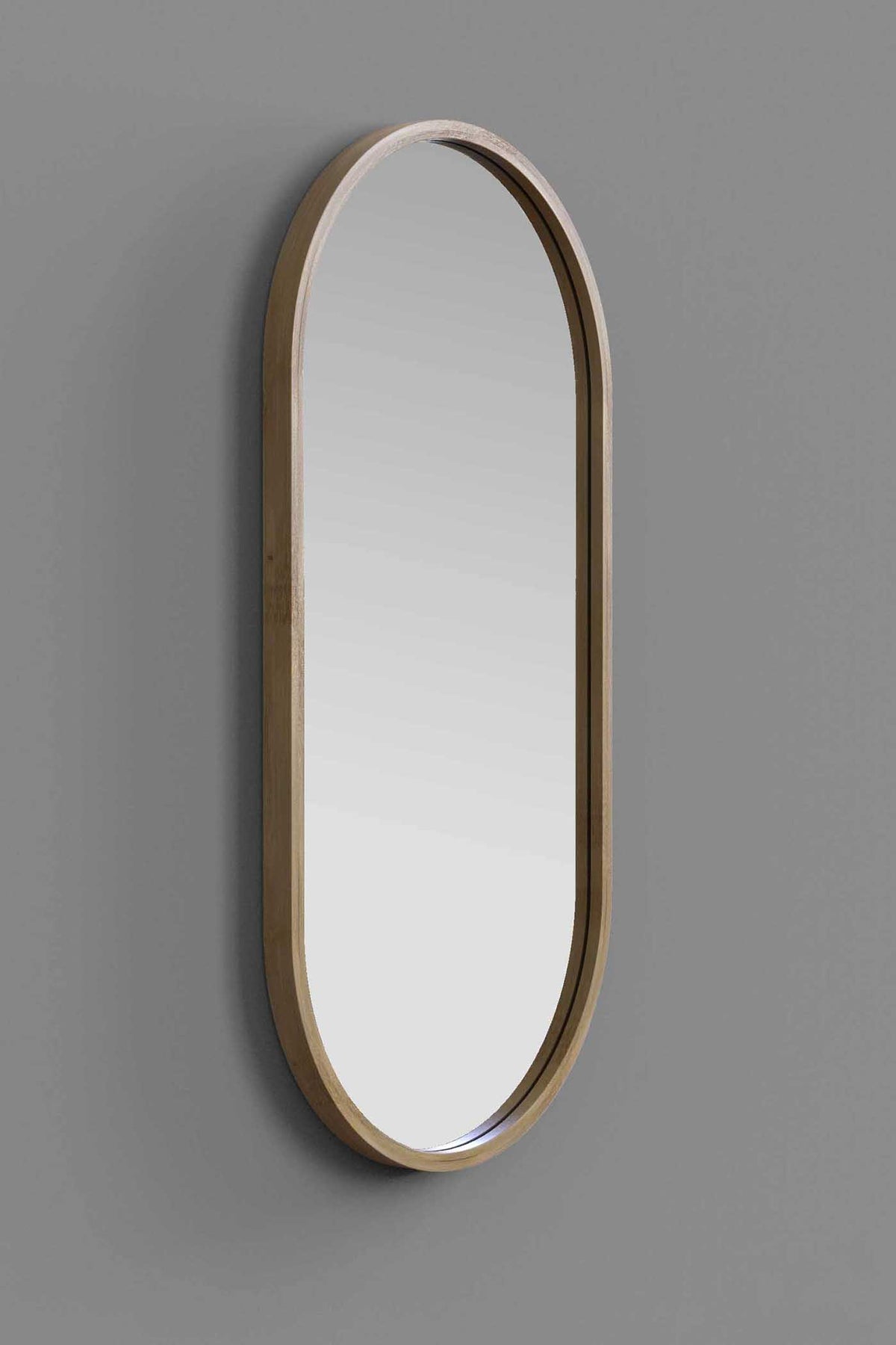 Mianzi Mira Oval Bamboo Natural Mirror (Large)