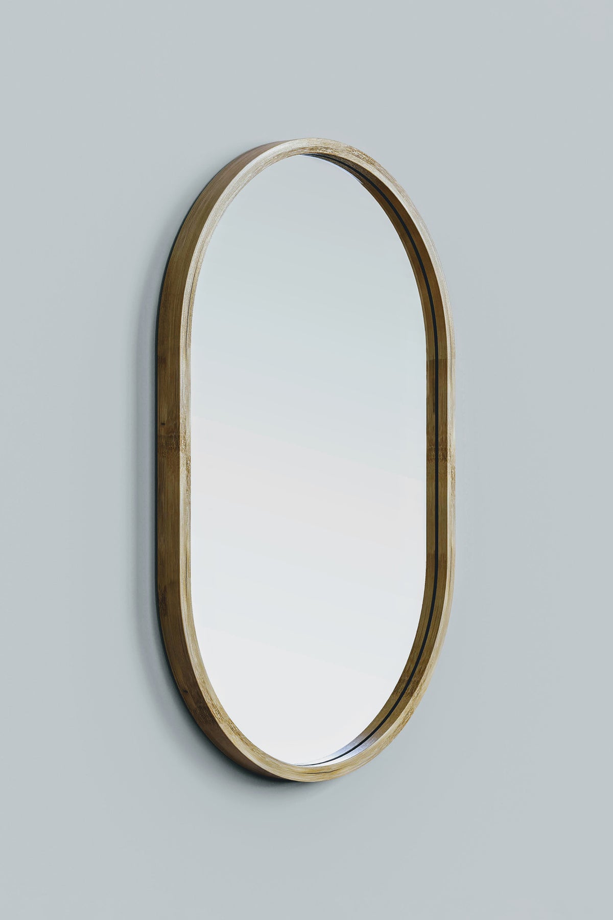 Mianzi Mira Oval Bamboo Natural Mirror (Small)