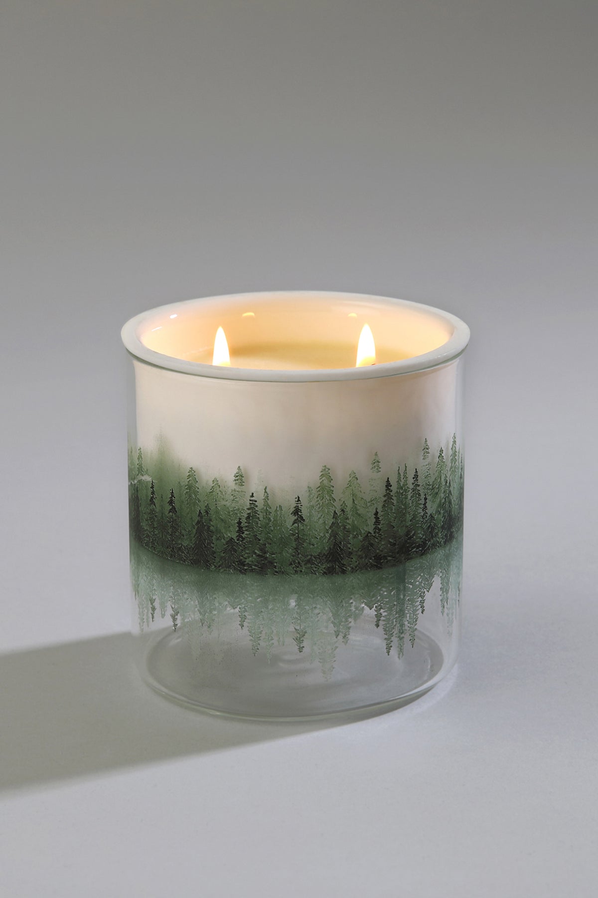 Mountain Handblown Glass Clear Candle
