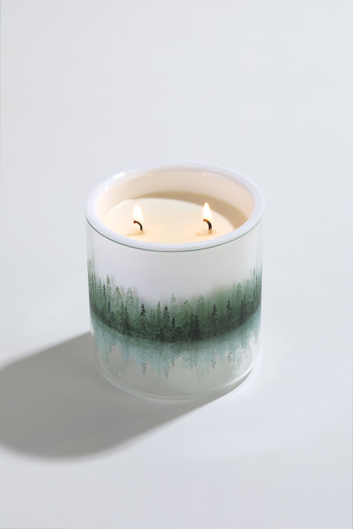 Mountain Handblown Glass Clear Candle