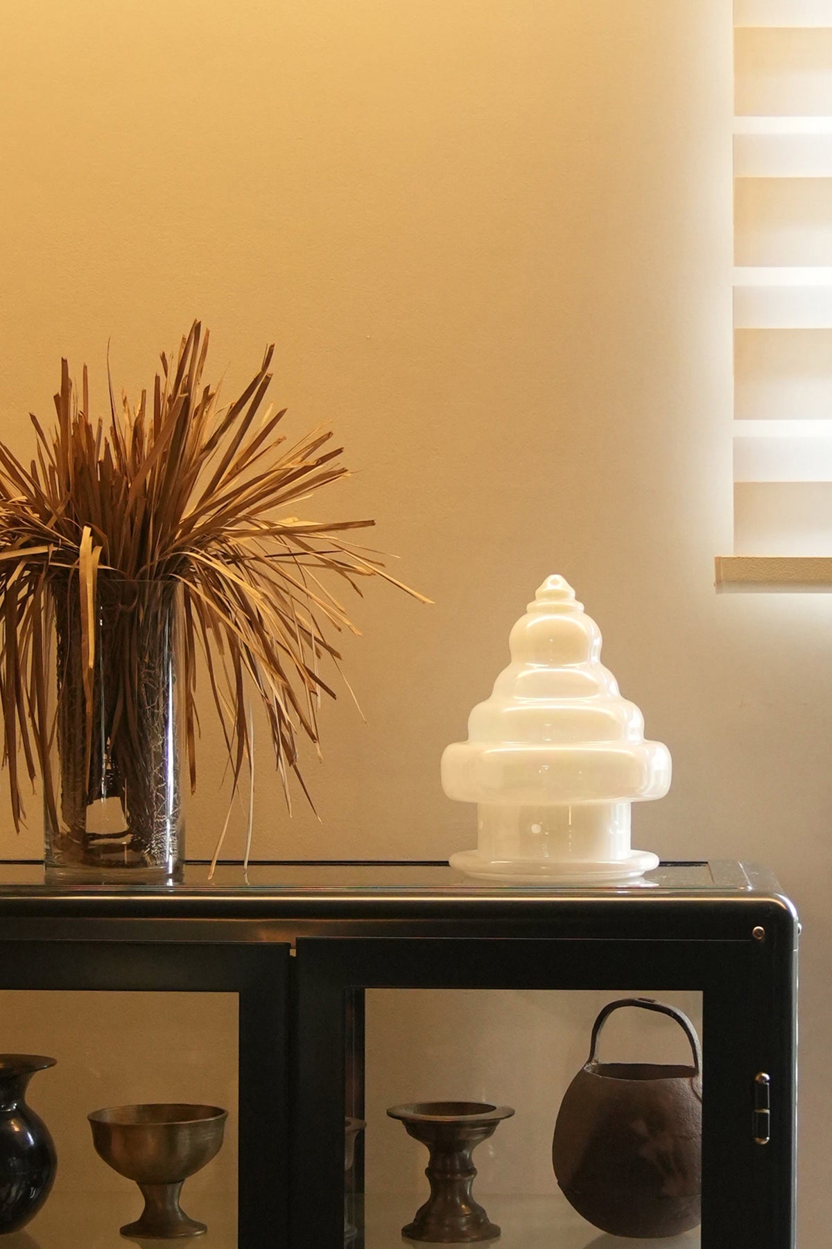 Sugandha Handblown Glass White Opaline MOP Finish Diffuser