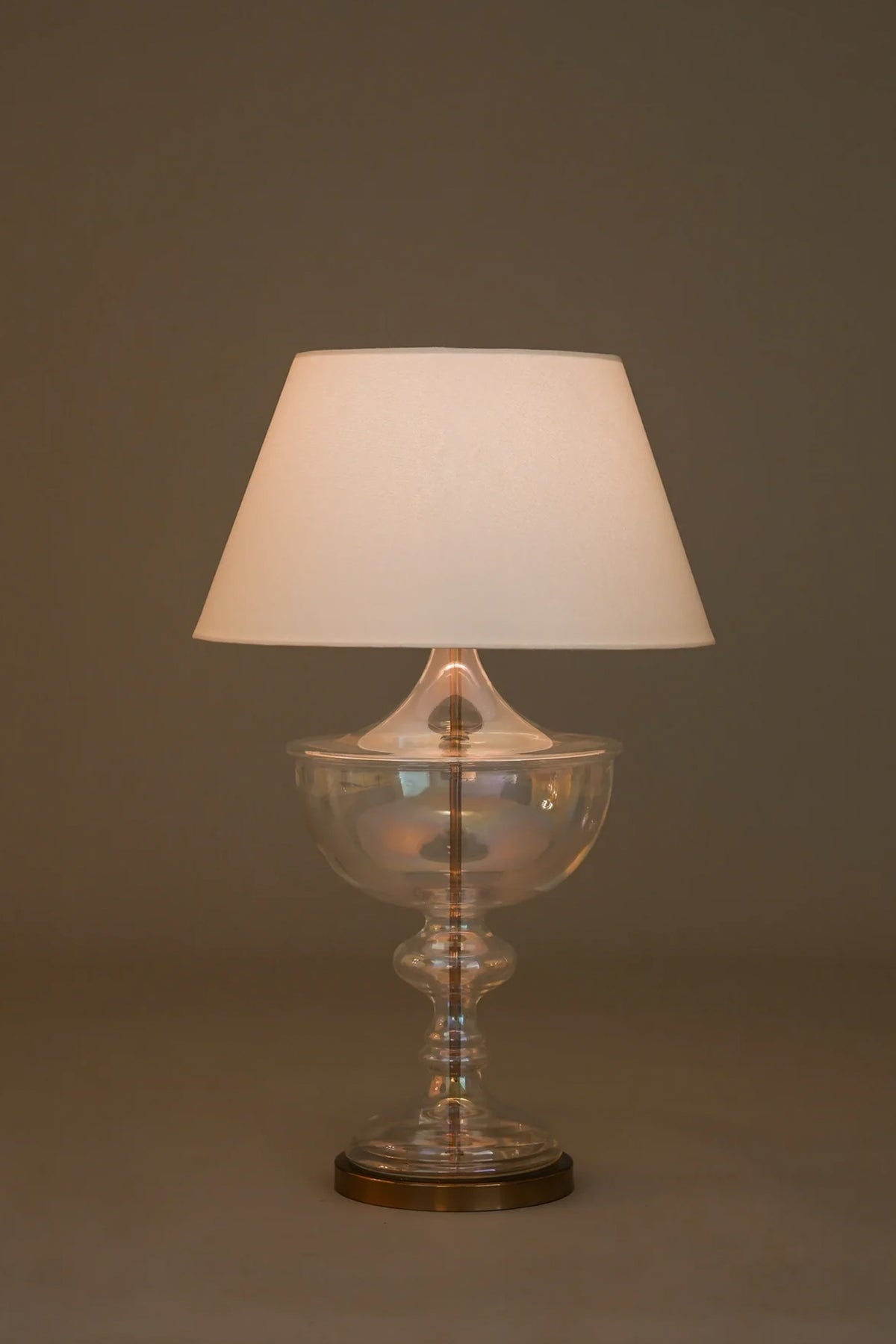 Trophy Body- Handblown Glass Clear Table Lamp