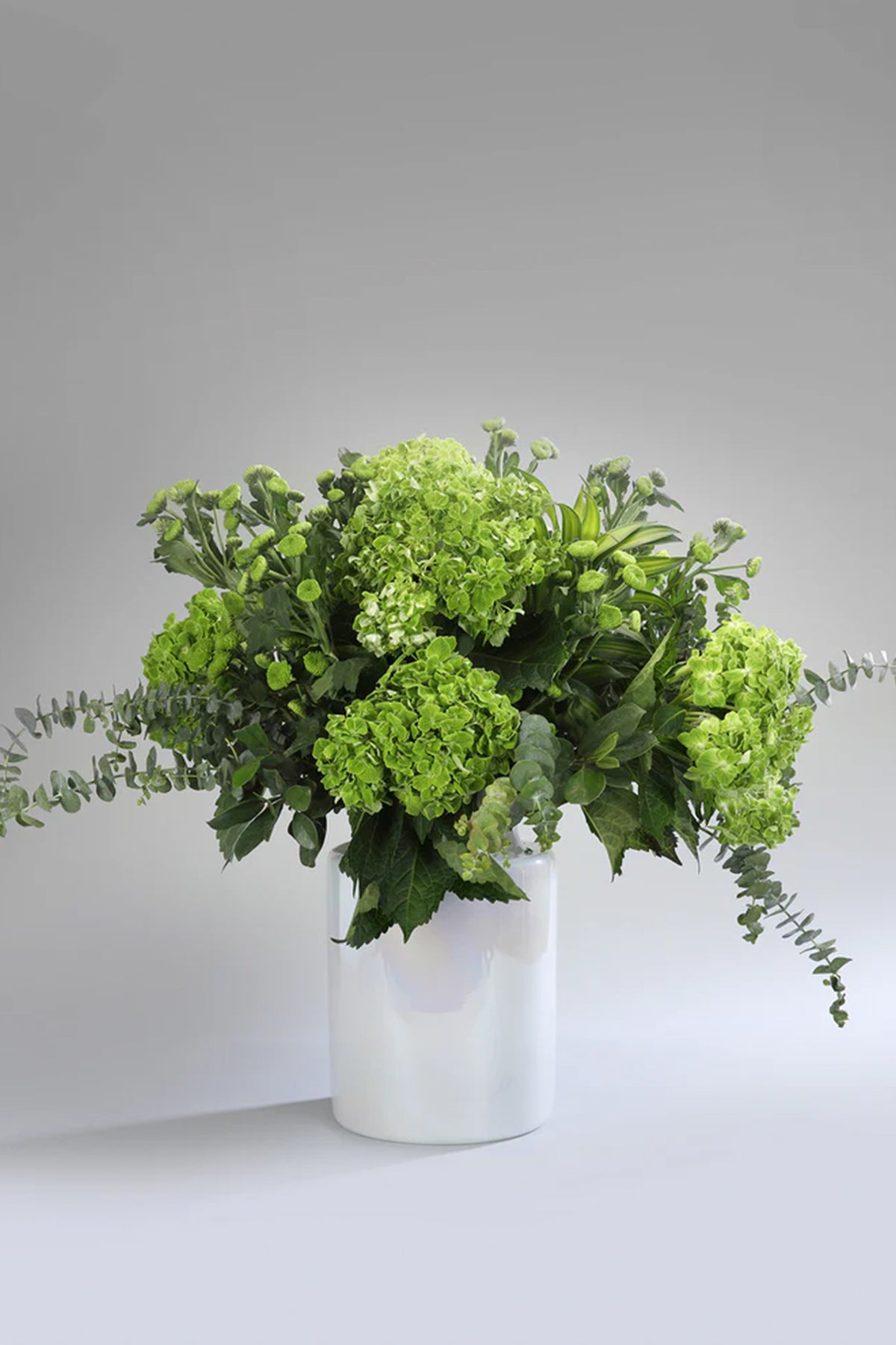 White Handblown Glass Opaline White MOP Finish Tumbler Vase