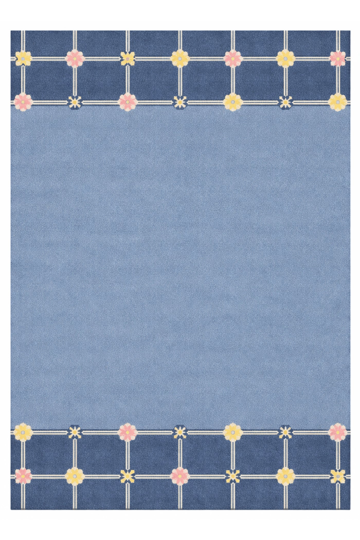 Woolen Handtufted Carpet_ Blue Blossom