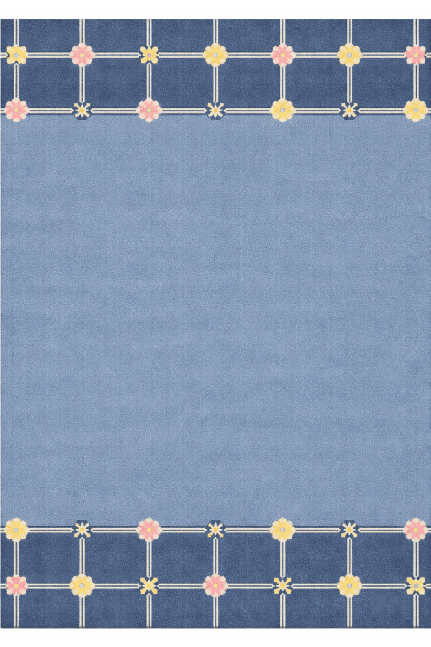 Woolen Handtufted Carpet_ Blue Blossom