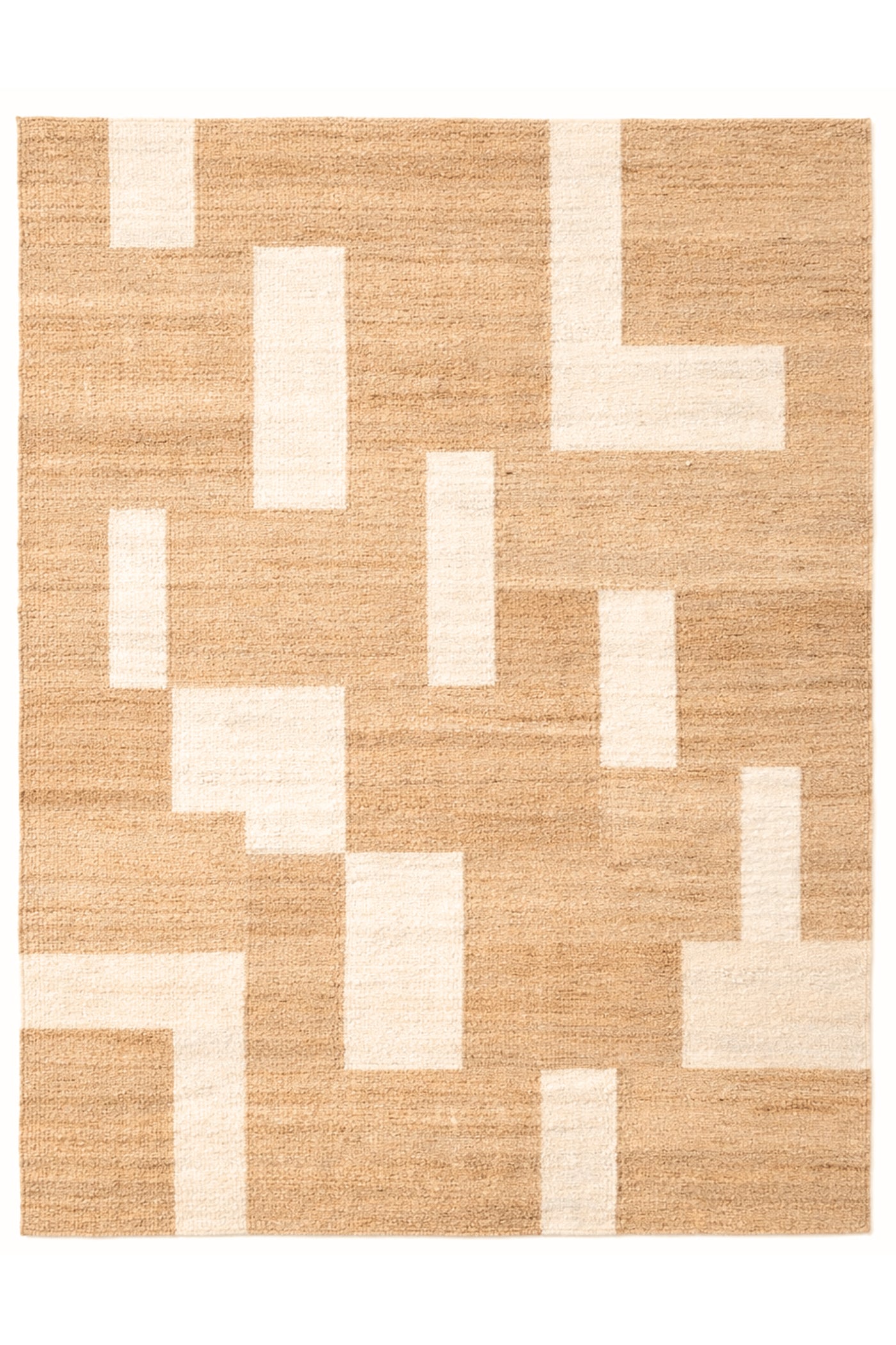 Hemp Handwoven Panja Rug_ Oat Mosaic
