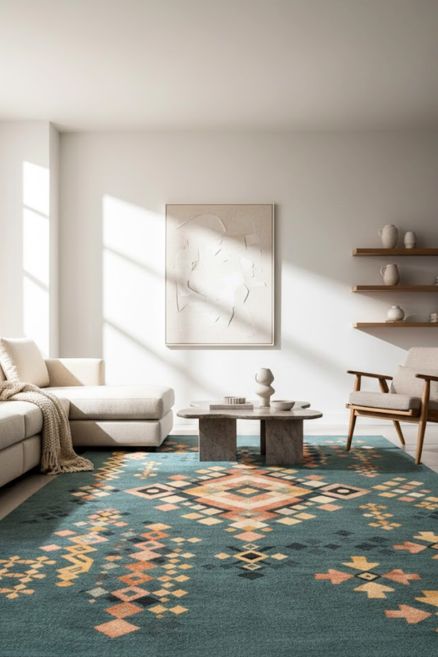 Woolen Handtufted Carpet_ Neelvansh