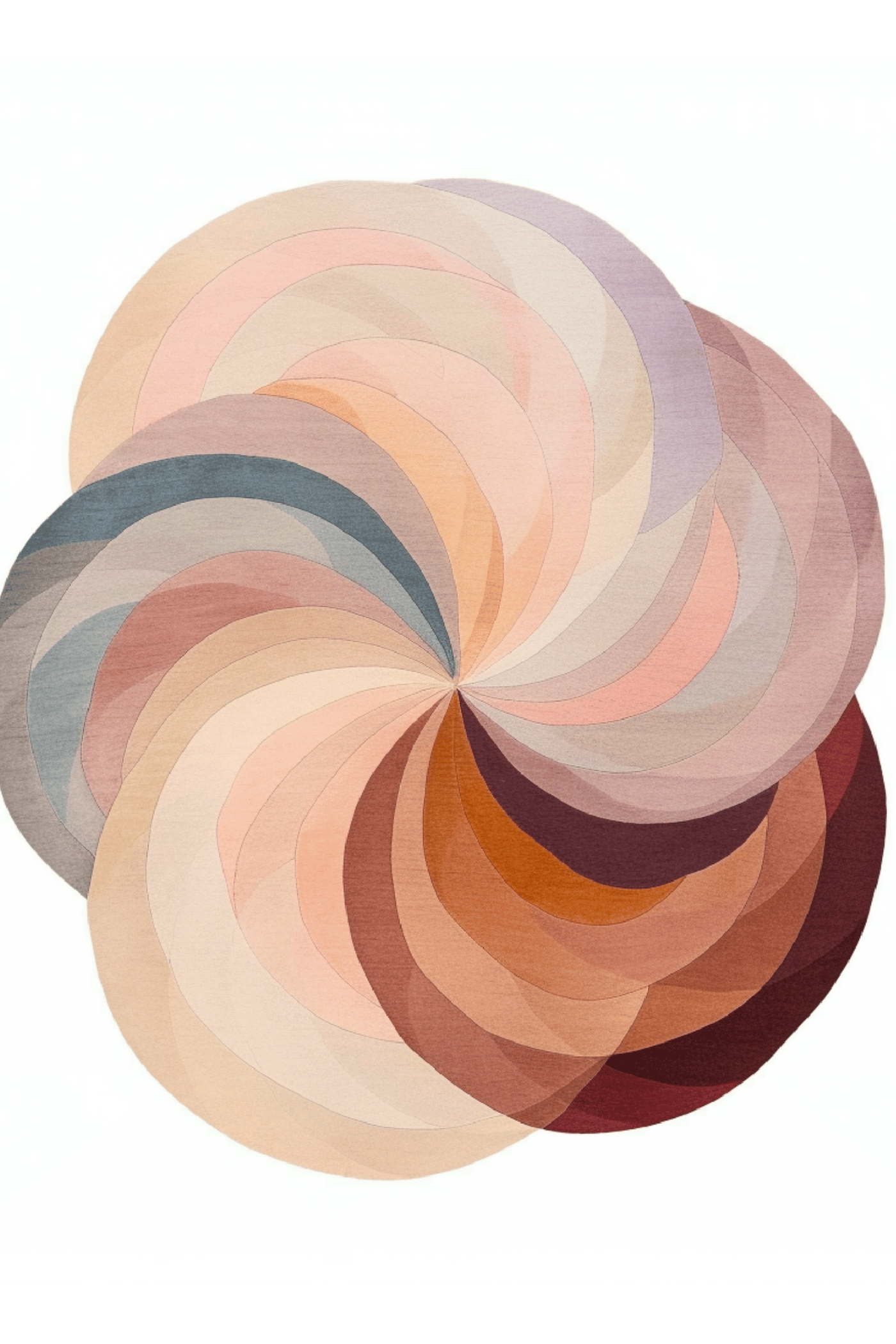 Round Woolen Handtufted Carpet _ Seraph Petals