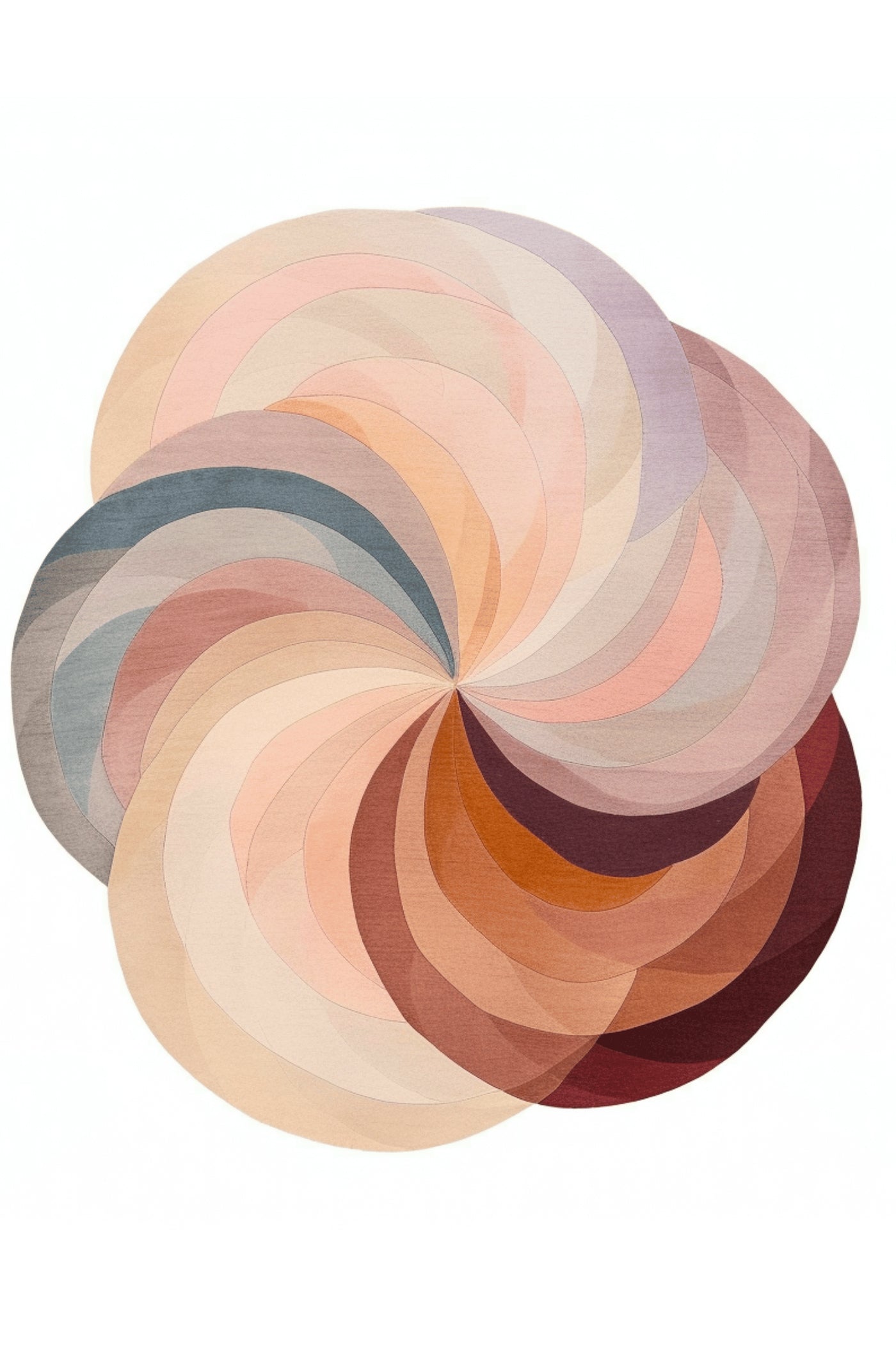 Round Woolen Handtufted Carpet _ Seraph Petals