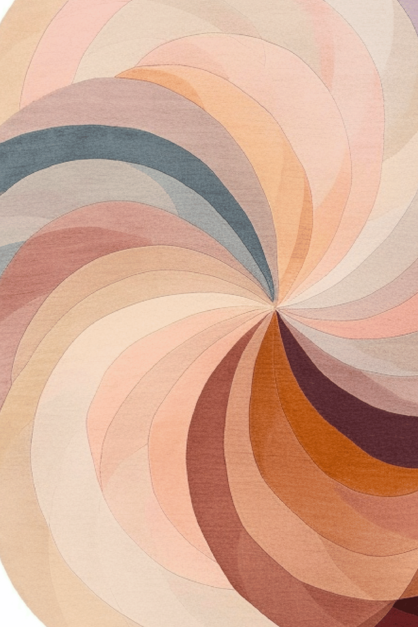 Round Woolen Handtufted Carpet _ Seraph Petals