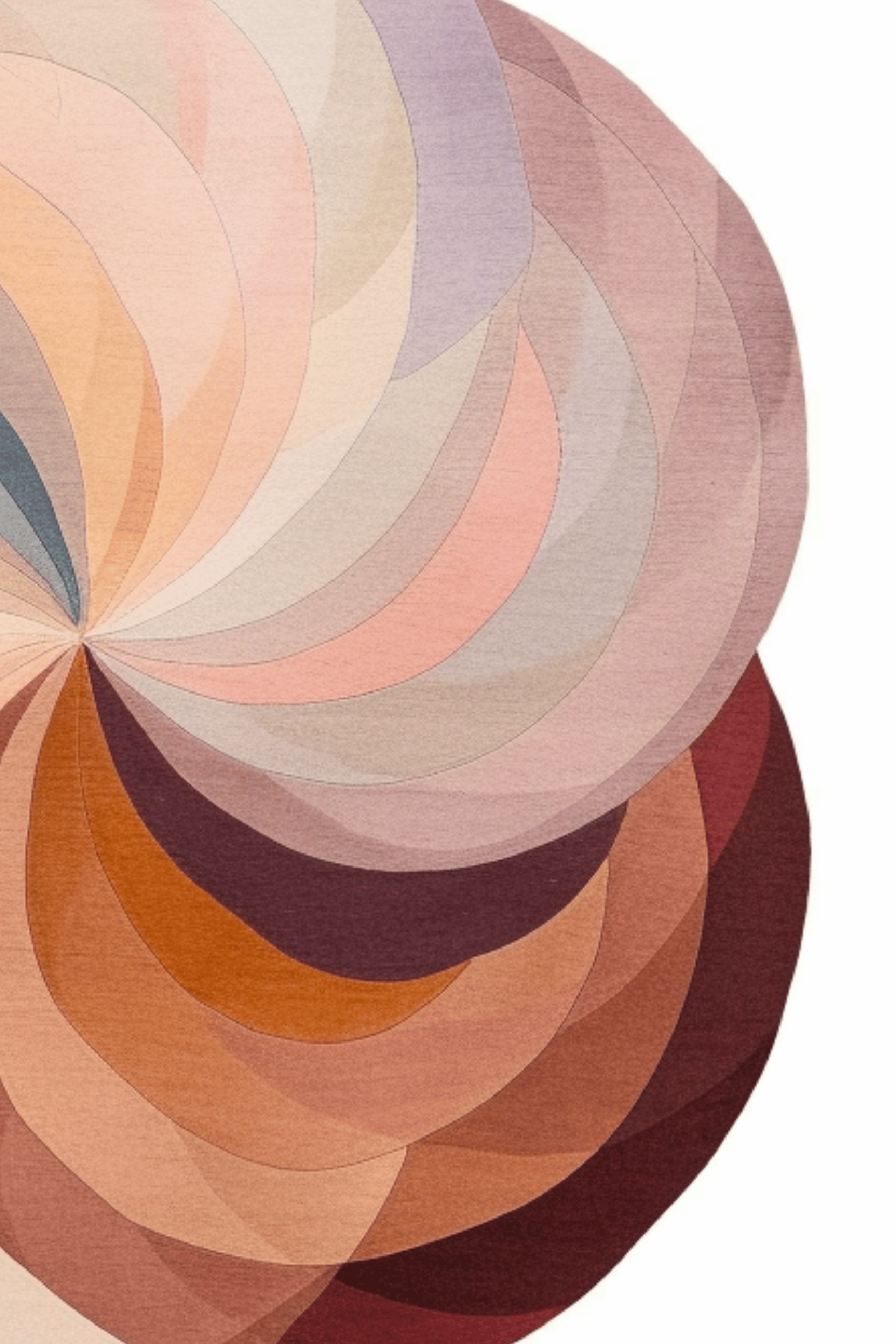 Round Woolen Handtufted Carpet _ Seraph Petals