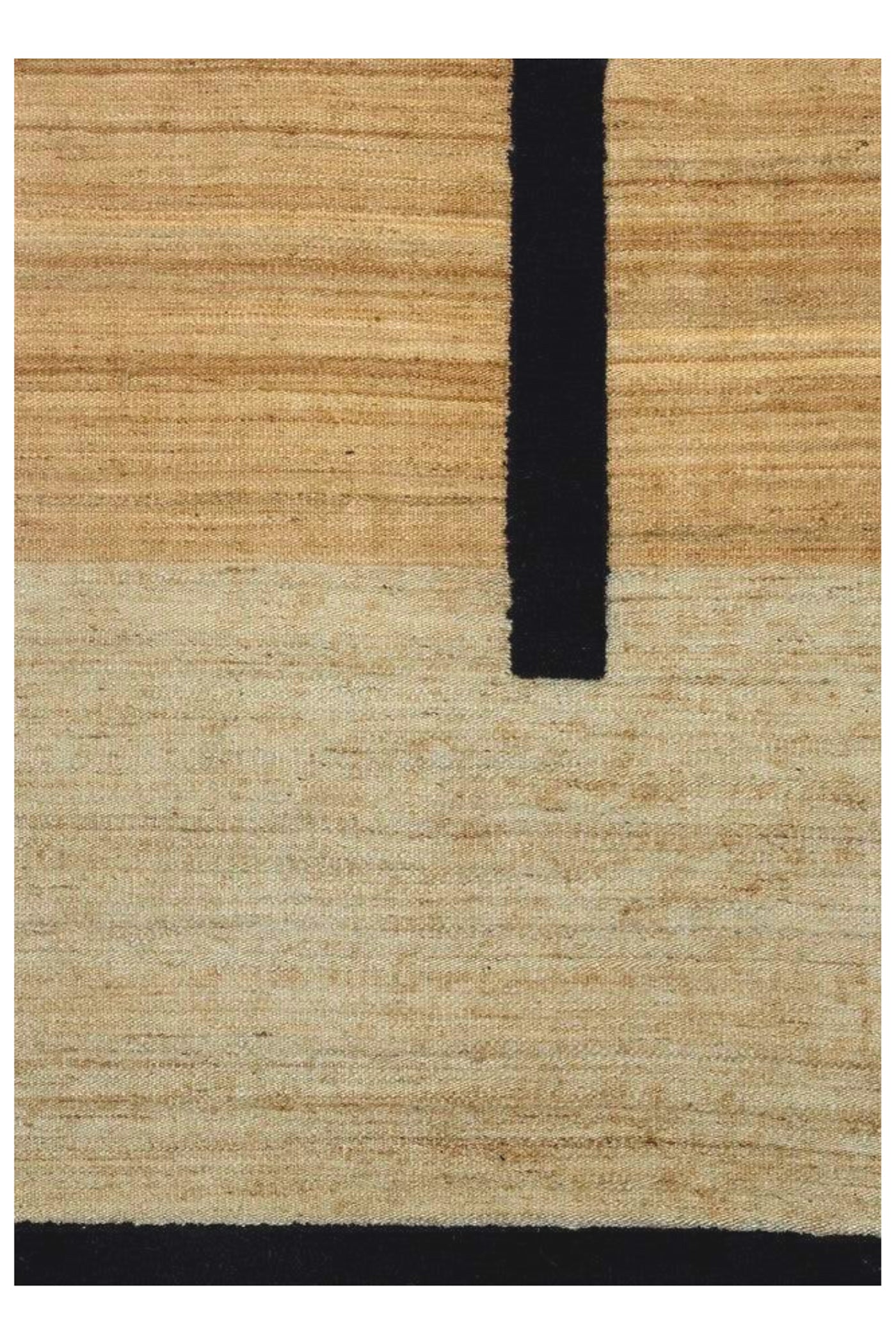 Hemp & Wool Hand knotted Carpet_Linear Natural & Black