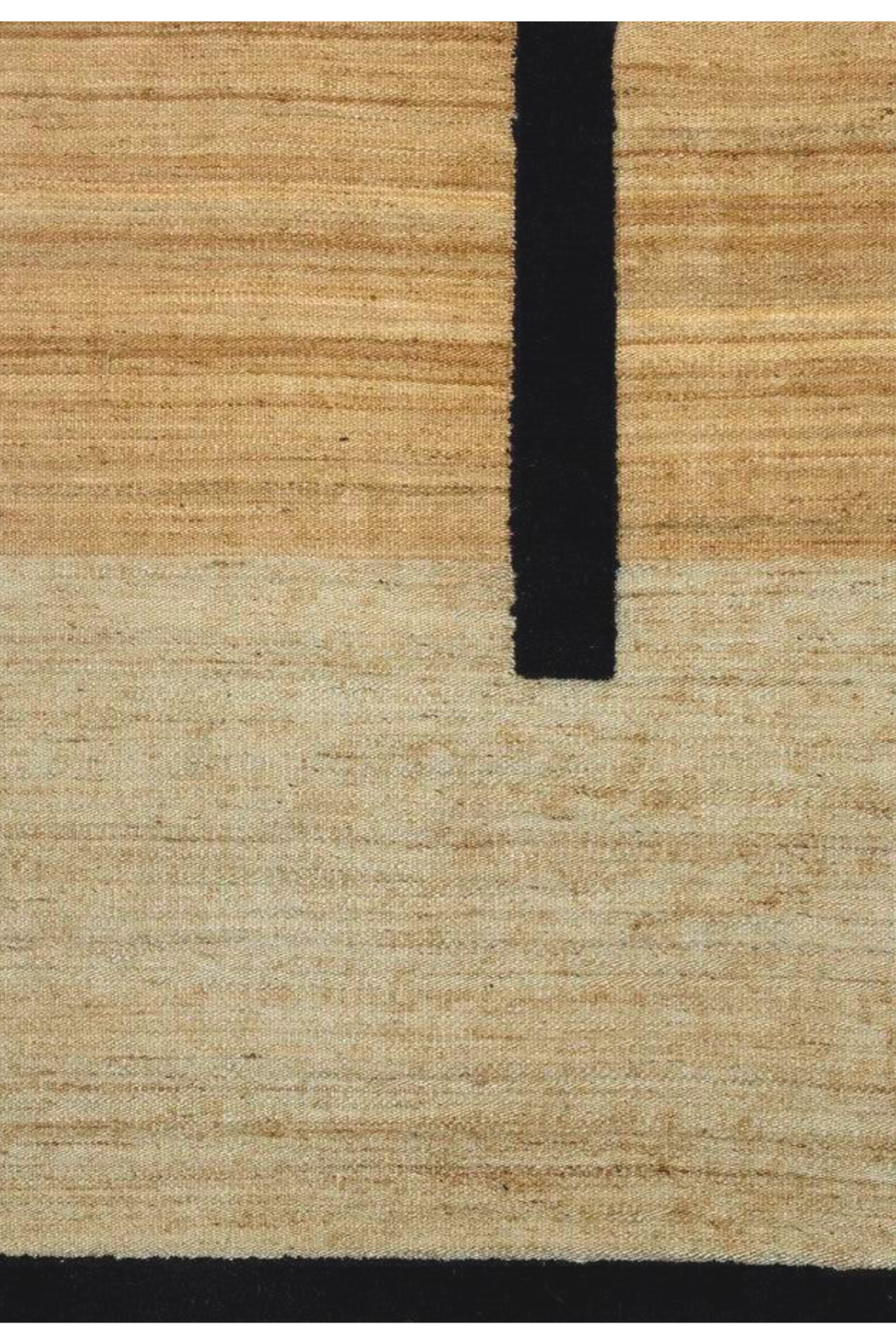 Hemp & Wool Hand knotted Carpet_Linear Natural & Black