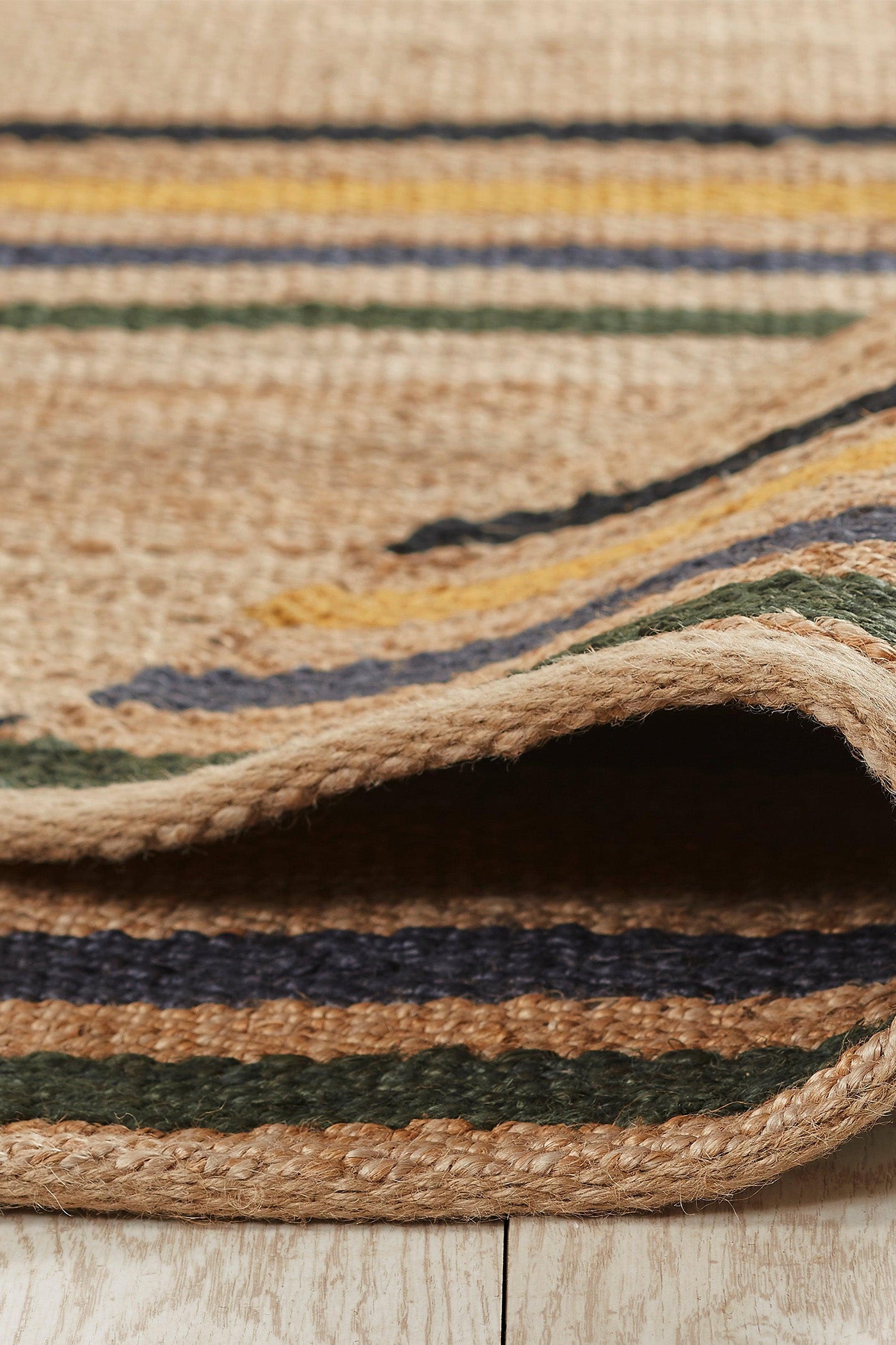 Hemp HandWoven Rug _Multi Stripe
