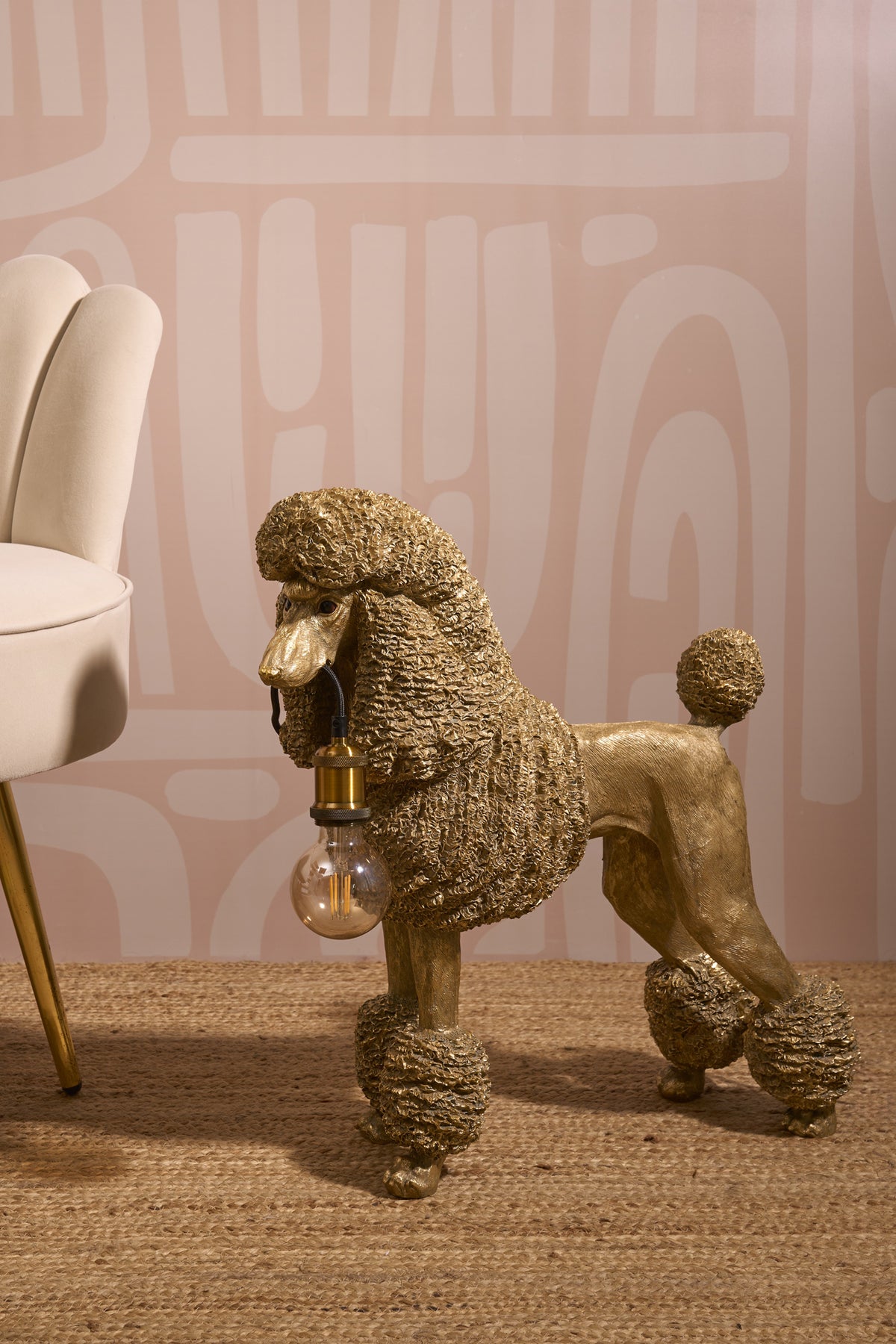 The Pooch Resin Gold Lamp