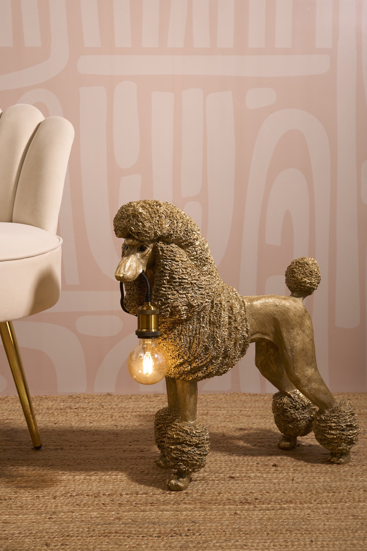 The Pooch Resin Gold Lamp