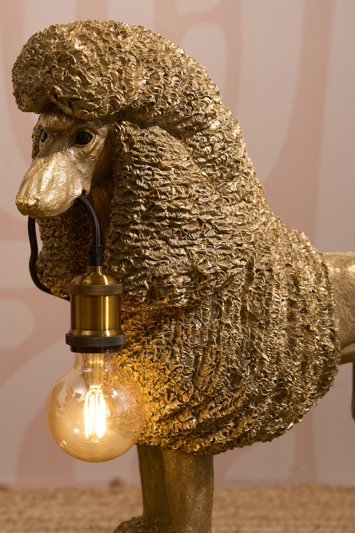 The Pooch Resin Gold Lamp