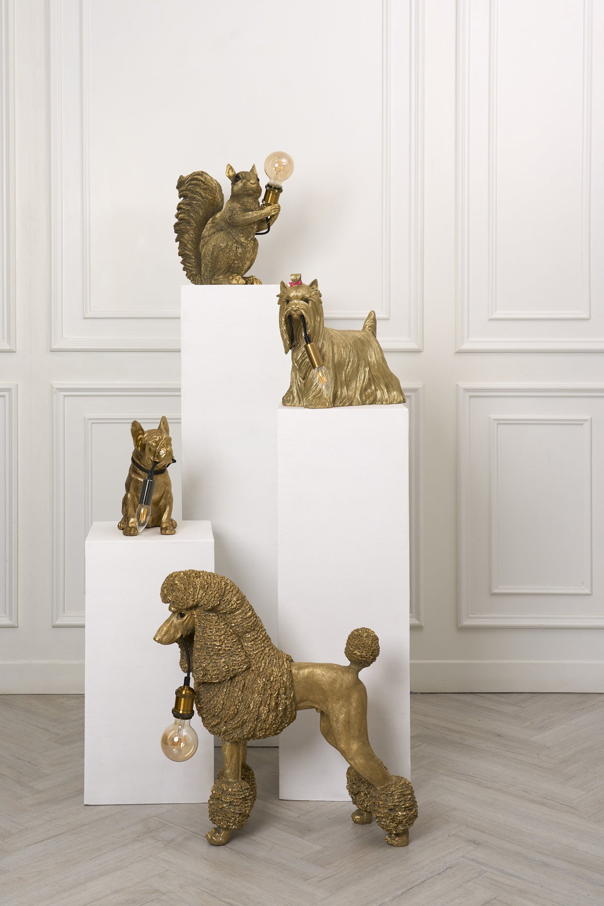 The Pooch Resin Gold Lamp