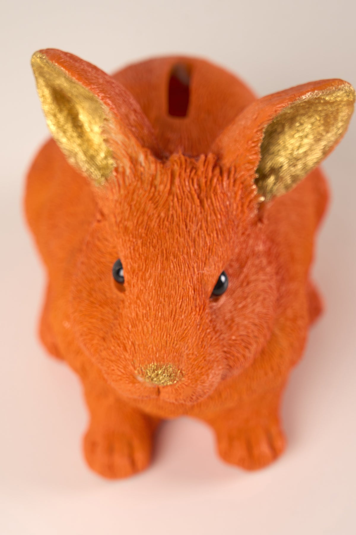 Happy Fortune Resin Orange Piggy Bank