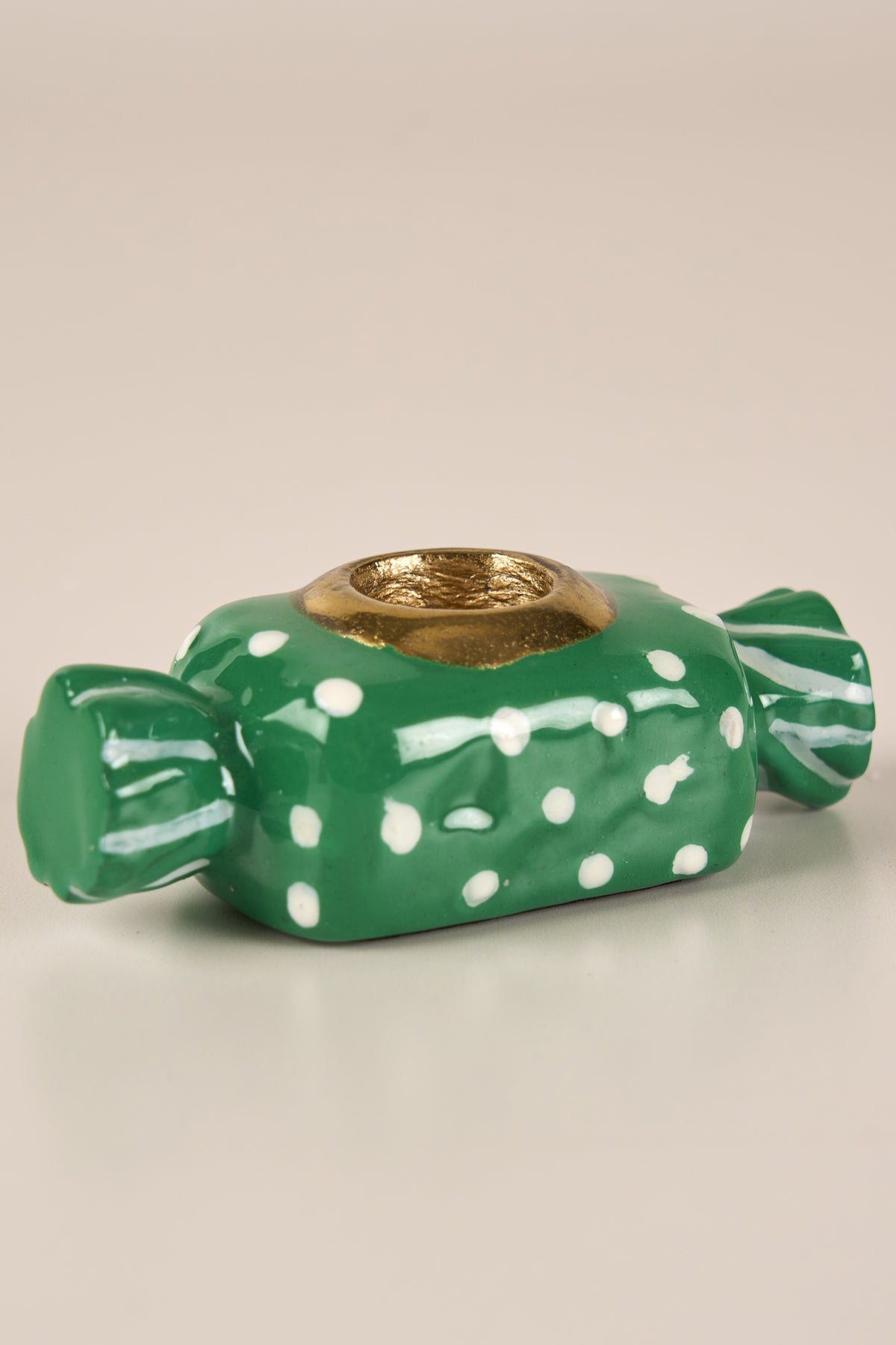 Bobbon Candy Metal Green Candle Holder