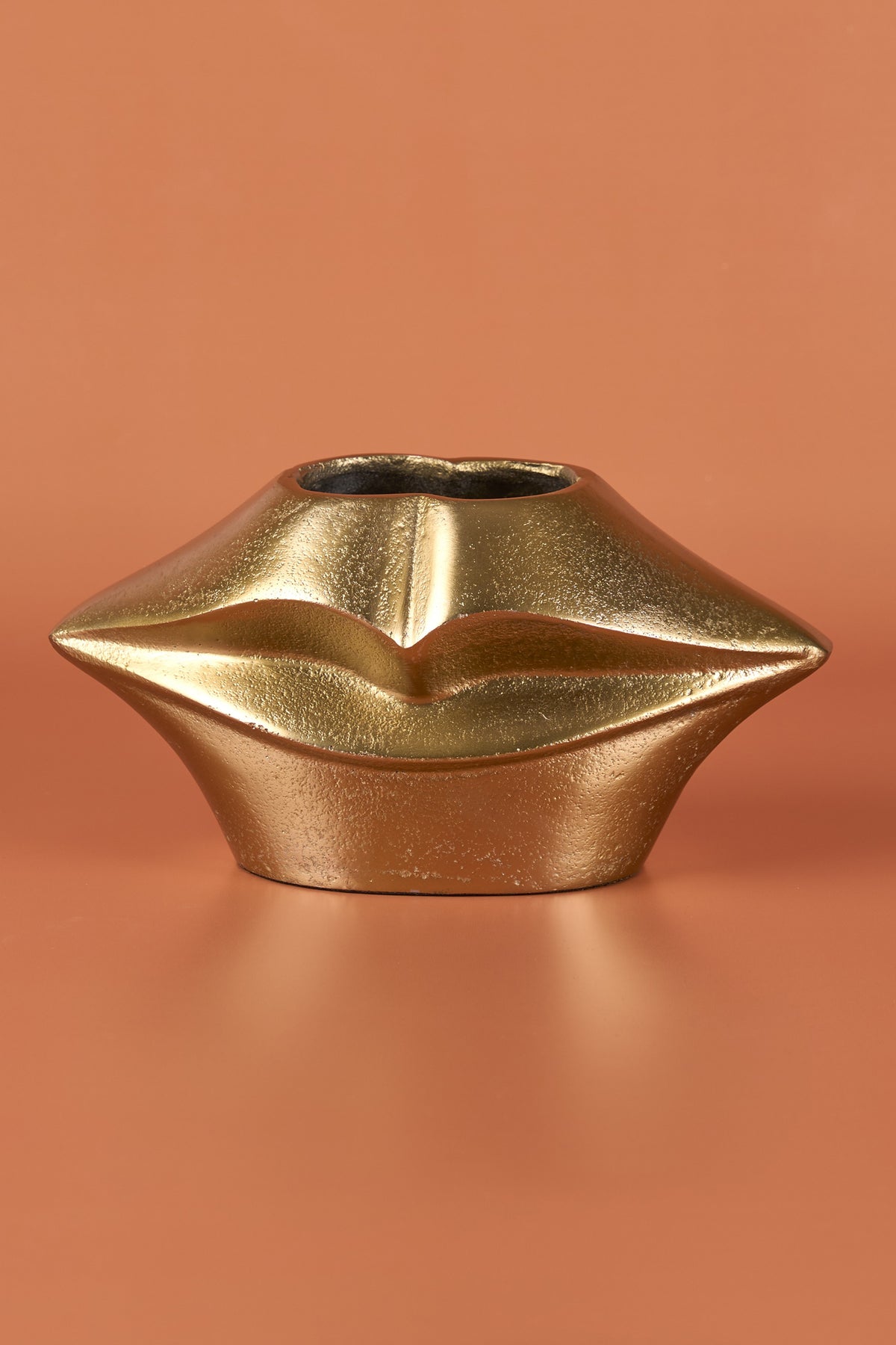 Golden Whisper Lips Ceramic Gold Vase