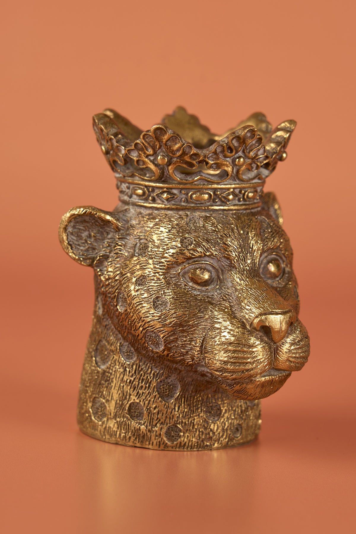 Leopold Loepard Metal Gold Candle Holder