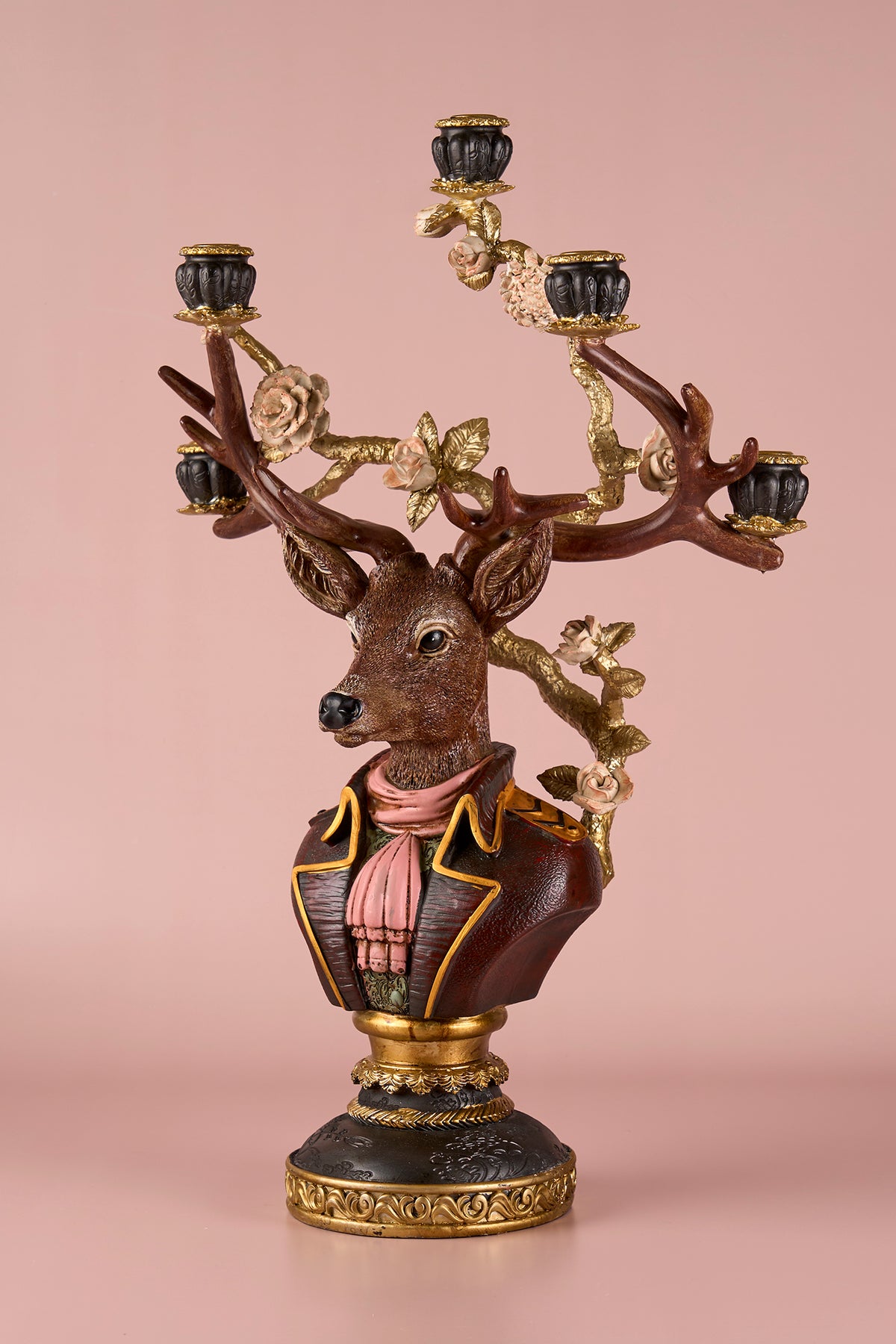 The General Deer Metal Brown Candle Holder